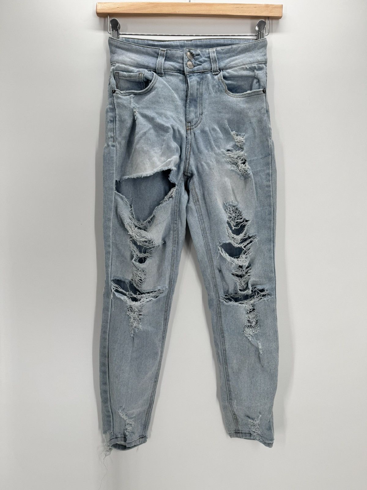 Other Vanilla Star Distressed High Rise Skinny Jeans W28 Y2K Size 28" / US 6 / IT 42 - 1 Thumbnail