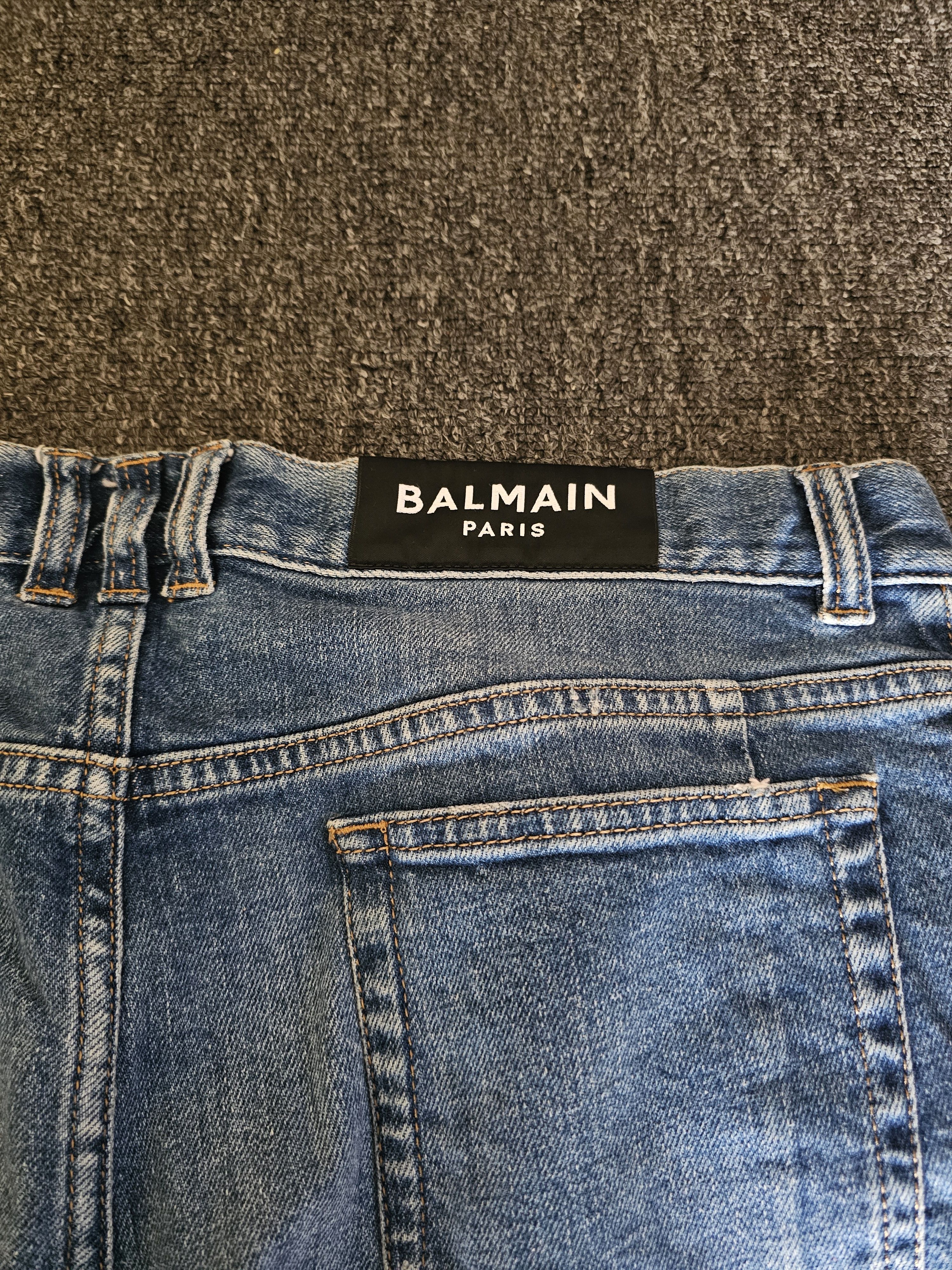 Balmain BALMAIN men's blue biker jeans size 32 Size US 32 / EU 48 - 6 Thumbnail