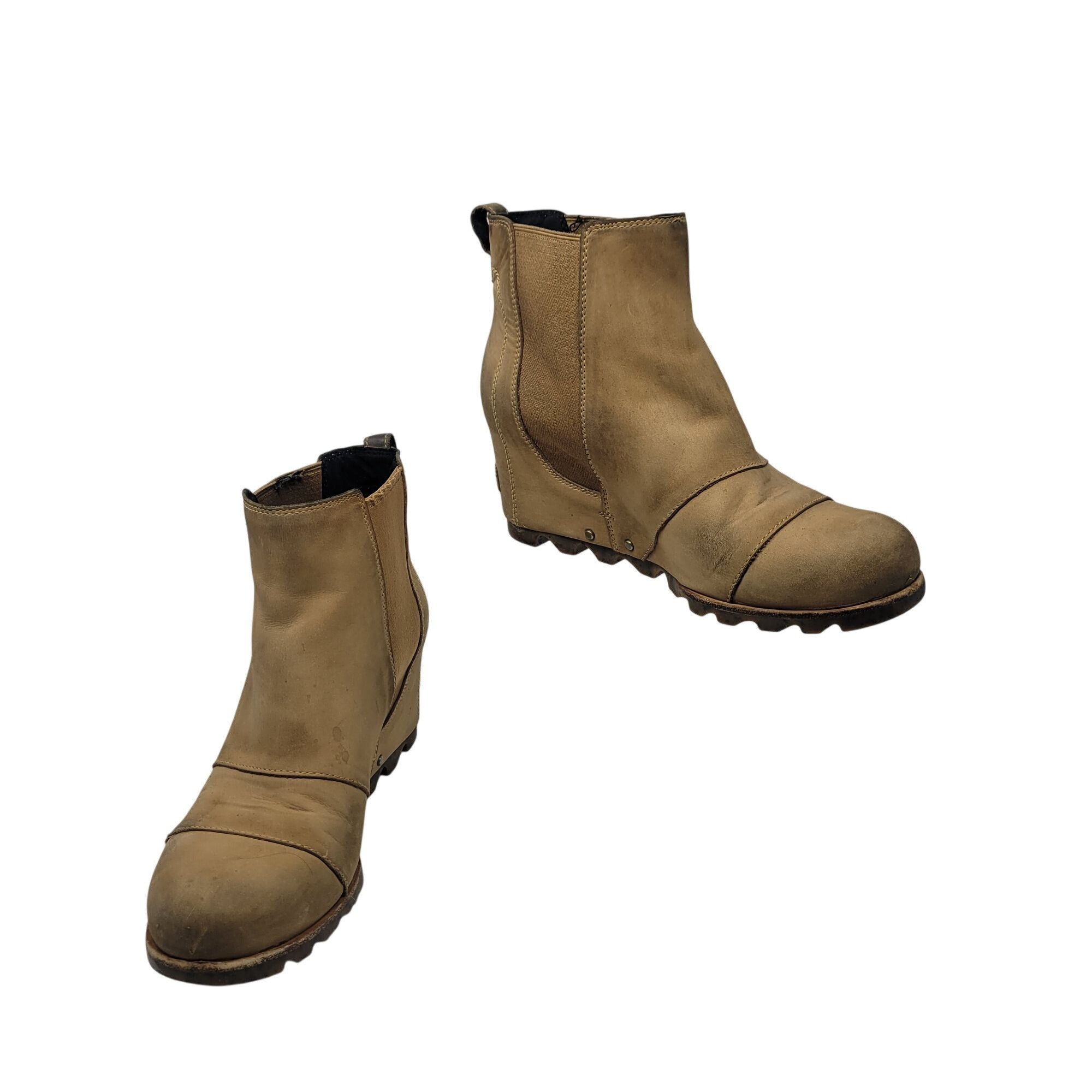 SOREL Sorel Womens Leather Lea Wedge Booties Elk Curry Sz 9.5 Mad Size US 9.5 / IT 39.5 - 14 Thumbnail