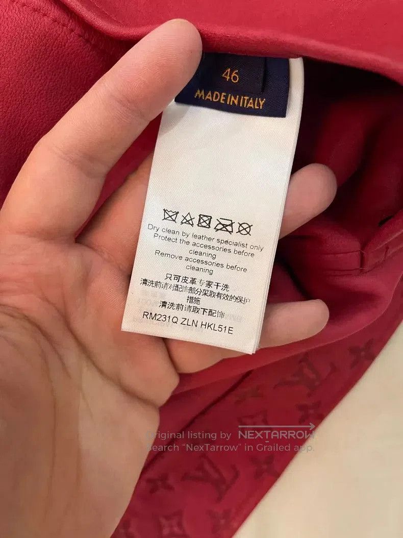 Louis Vuitton Classic Red Suede Jacket with 3D Logo. Size US L / EU 52-54 / 3 - 4 Thumbnail