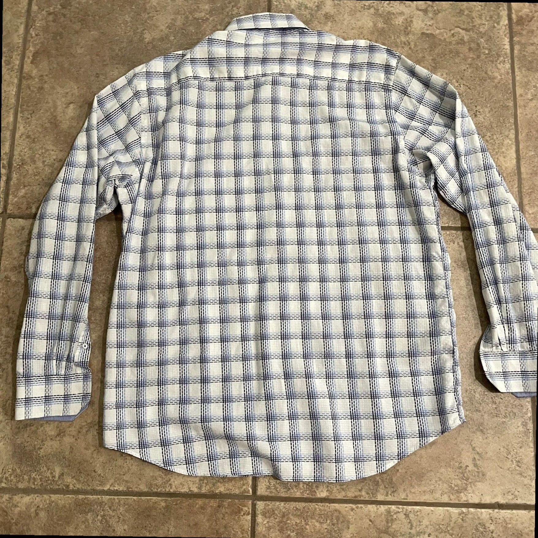BUGATCHI Bugatchi Button-Down Shirt Men's Large Blue Size US L / EU 52-54 / 3 - 5 Thumbnail