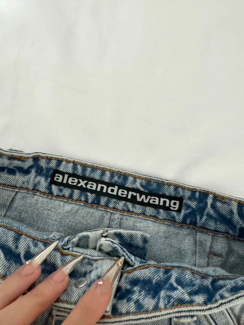 Alexander Wang Denim Shorts Skirt Asymmetrical-