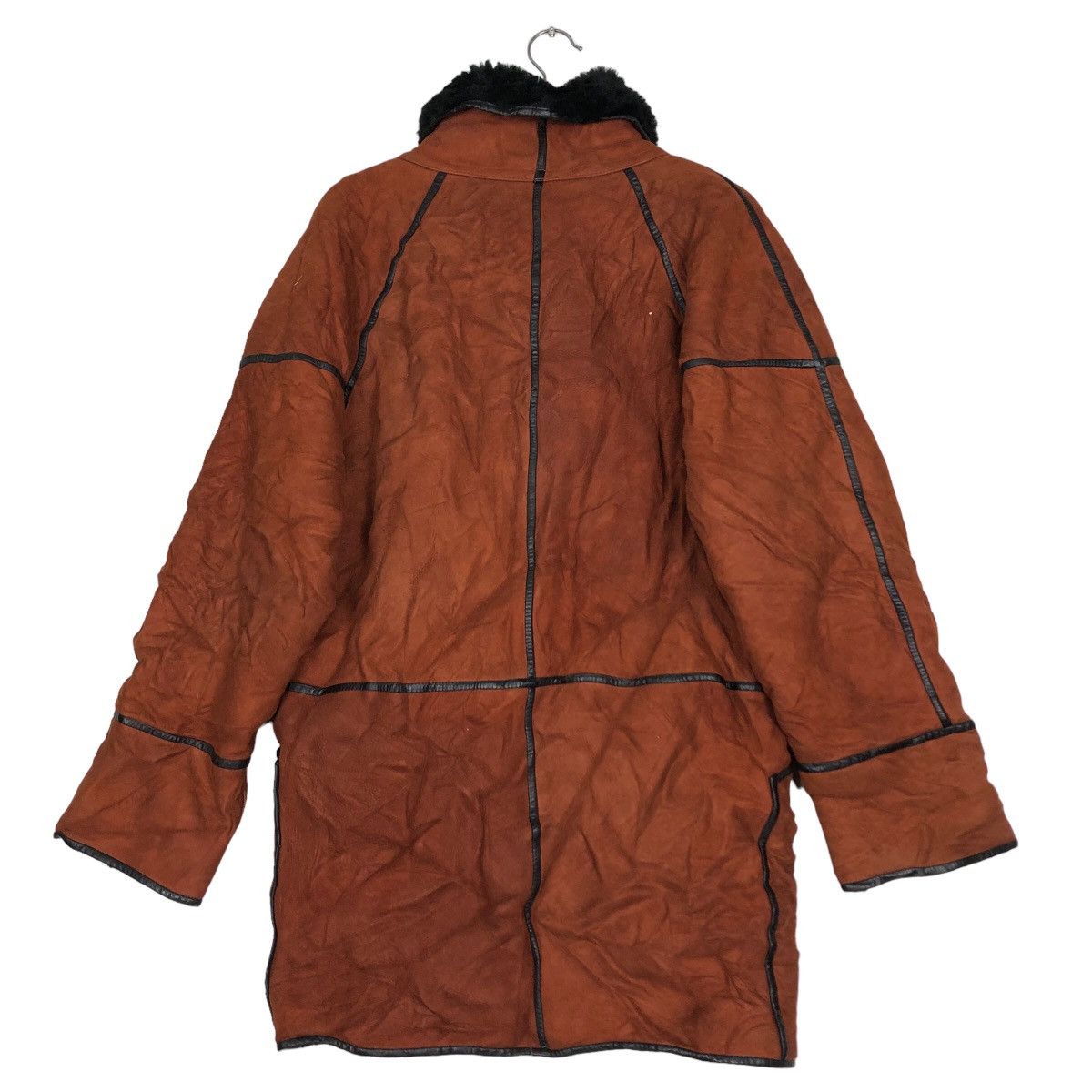 Japanese Brand 🔥Vtg Long Jacket Genuine Leather Original Shearling Fur Size US M / EU 48-50 / 2 - 8 Thumbnail