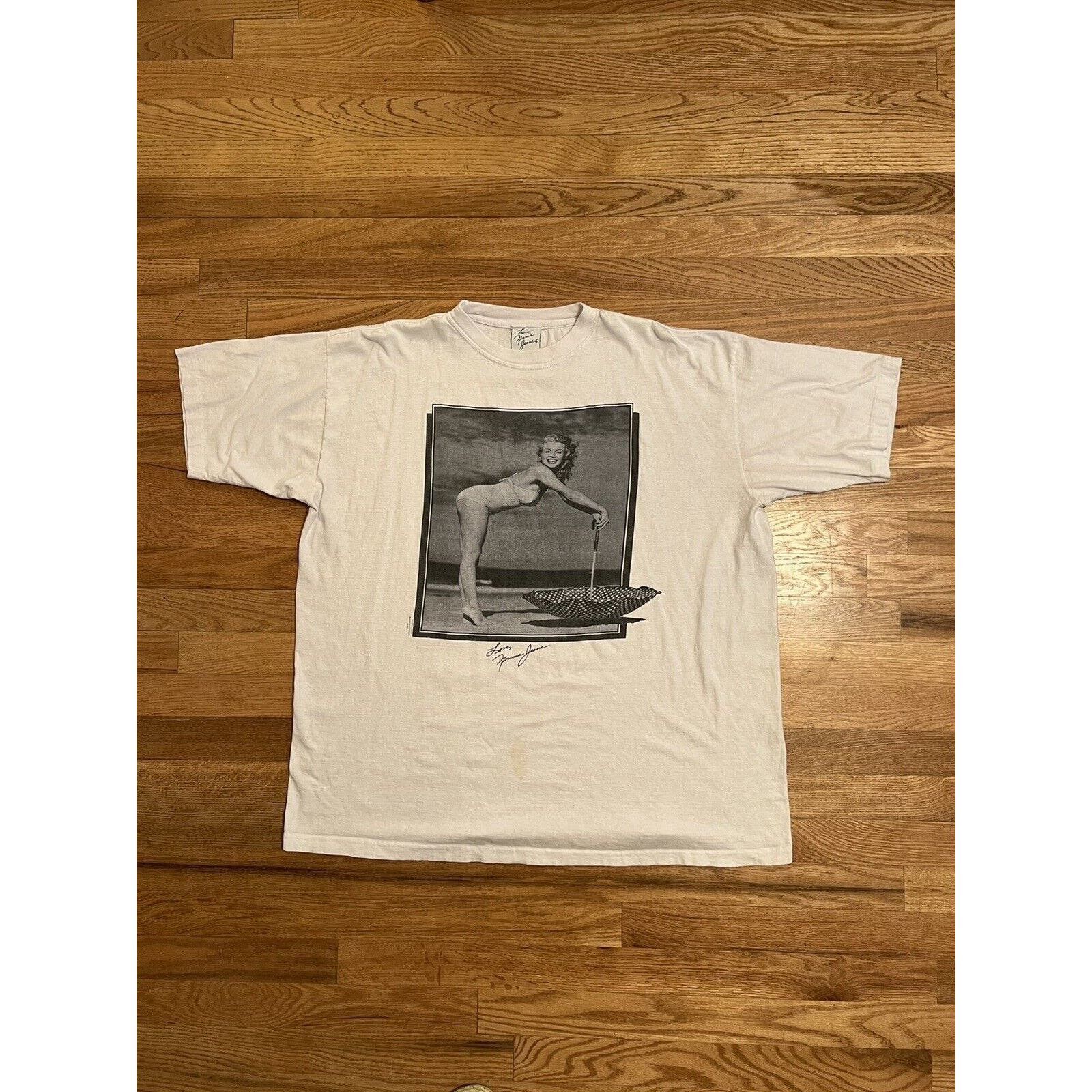 image of Vintage 1992 Marilyn Monroe Norma Jeane Picture Tee in White, Men's (Size XL)