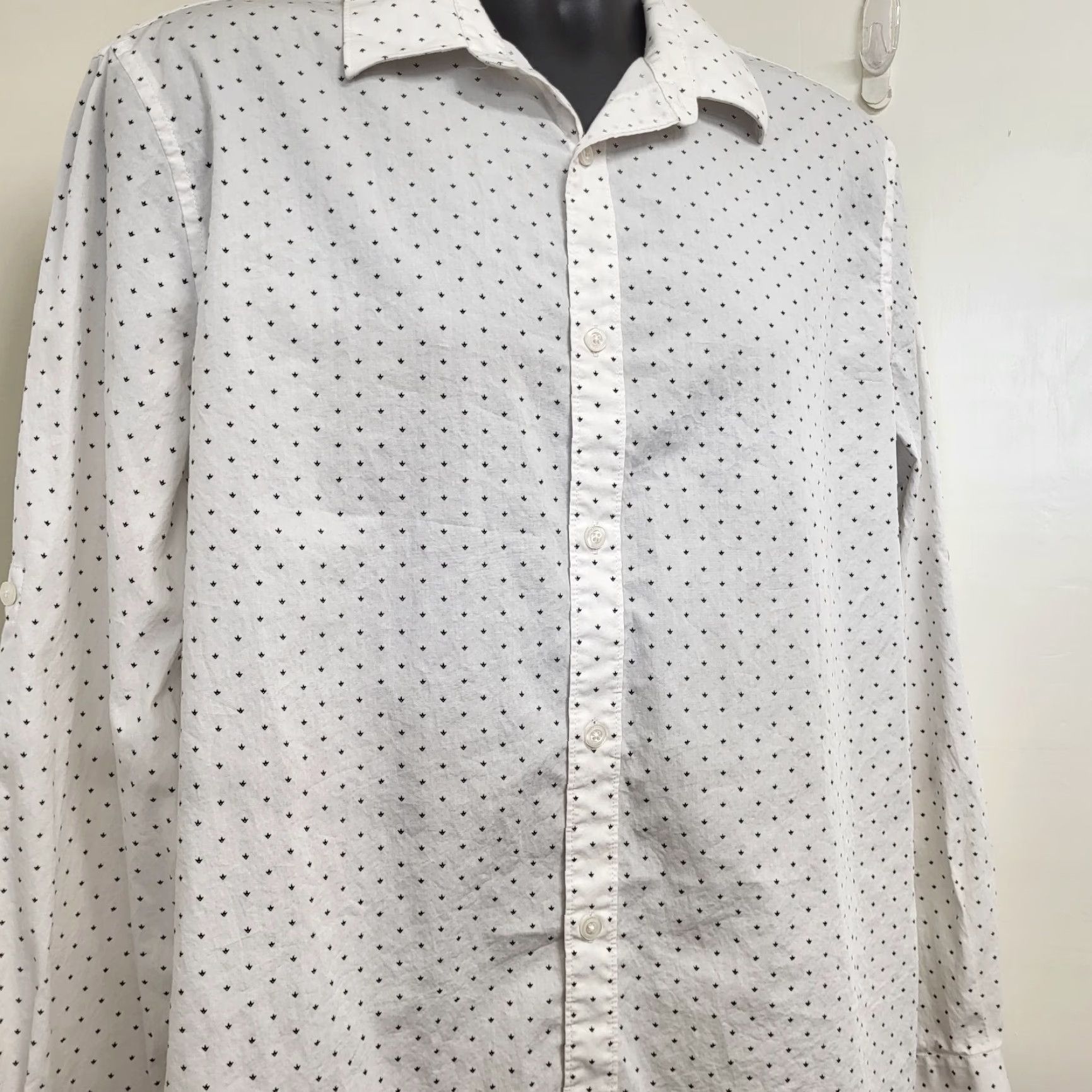 Perry Ellis Perry Ellis Shirt Mens XL White Dainty Arrow Print Long Sleeve Button Up College Shirt Size US XL / EU 56 / 4 - 3 Thumbnail