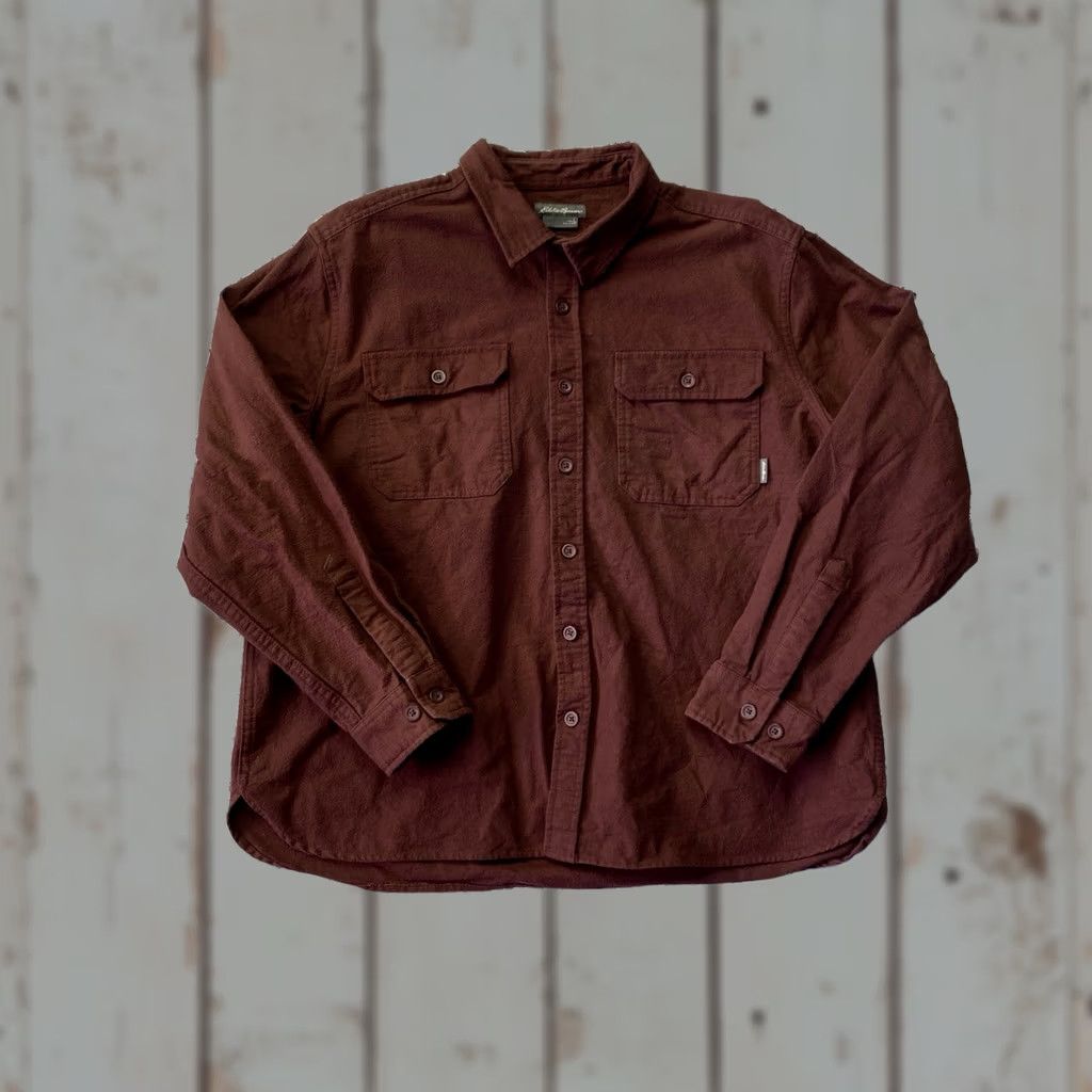 Eddie Bauer VINTAGE Eddie Bauer Shirt Mens Large Red Chamois Heavy Weight Flannel Size US L / EU 52-54 / 3 - 1 Thumbnail