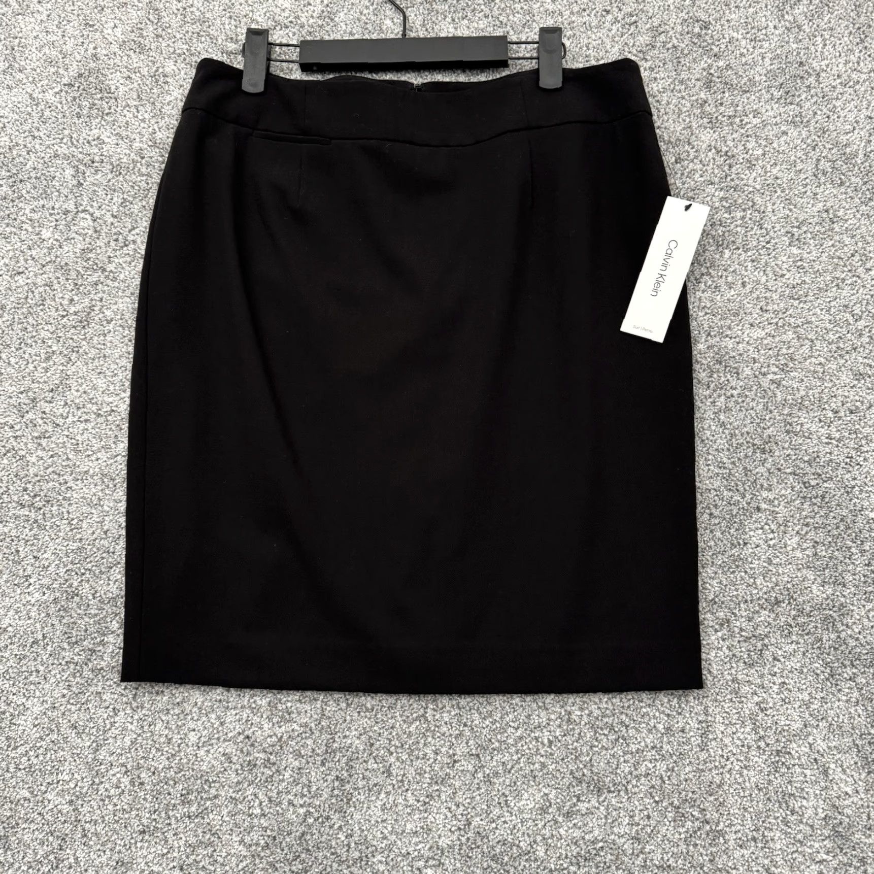 Calvin Klein Calvin Klein Suit Skirt 12P Petite Black Lux Classic Fit Straight Corporate Women Skirt Set 12P Size 34" / US 12 / IT 48 - 2 Thumbnail