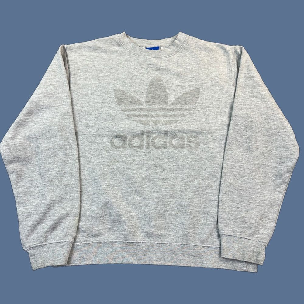 Adidas Adidas Originals Sweatshirt Mens Medium Gray Trefoil Logo Crewneck Pullover Shirt Men M Gray Graphic Print All Seasons Crew Neck Sweatshirt Size US M / EU 48-50 / 2 - 1 Thumbnail