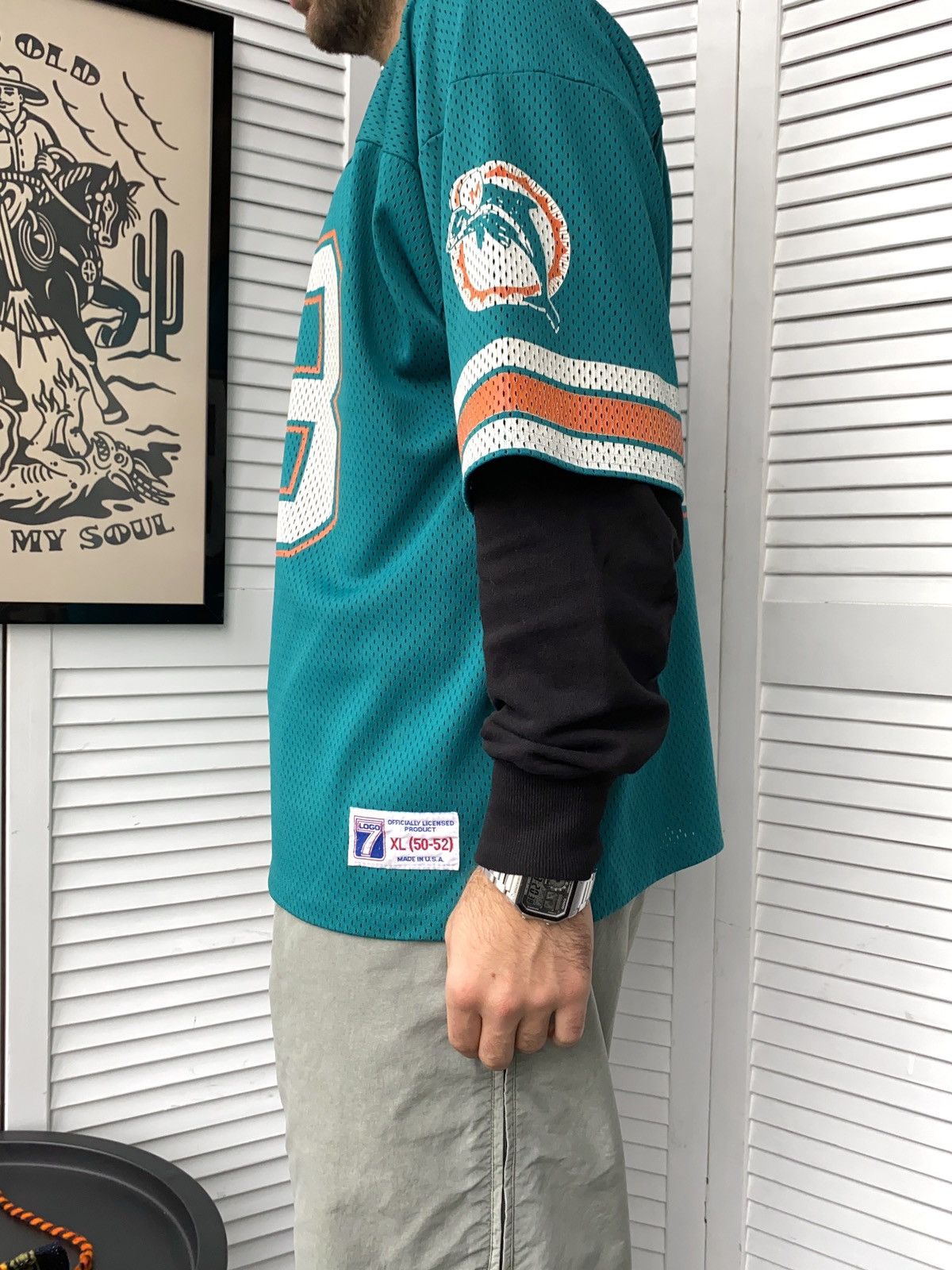 Logo 7 × NFL × Vintage Vintage 90s Miami Dolphins #88 Mike Gesicki Logo7 NFL Jersey Size US XL / EU 56 / 4 - 7 Thumbnail