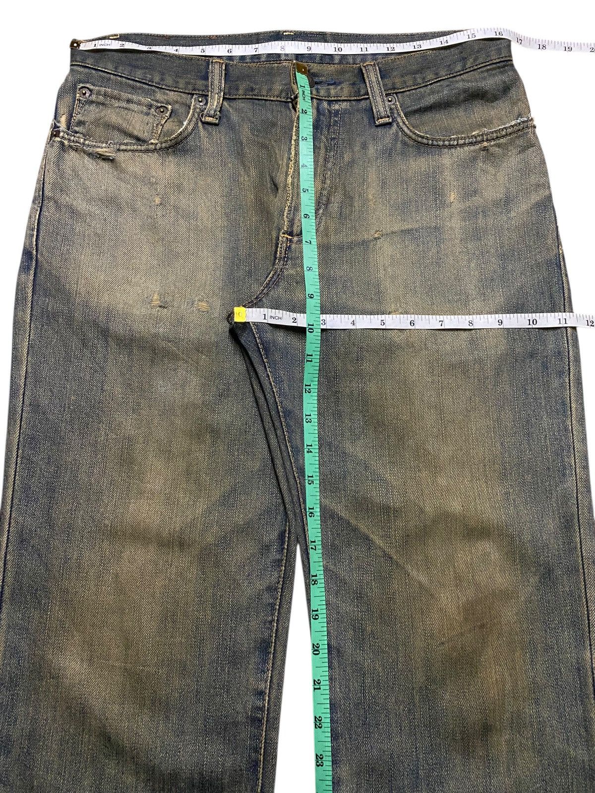 Junya Watanabe Vintage Edwin 403 Mud Wash Distressed Loose Size US 33 - 13 Thumbnail