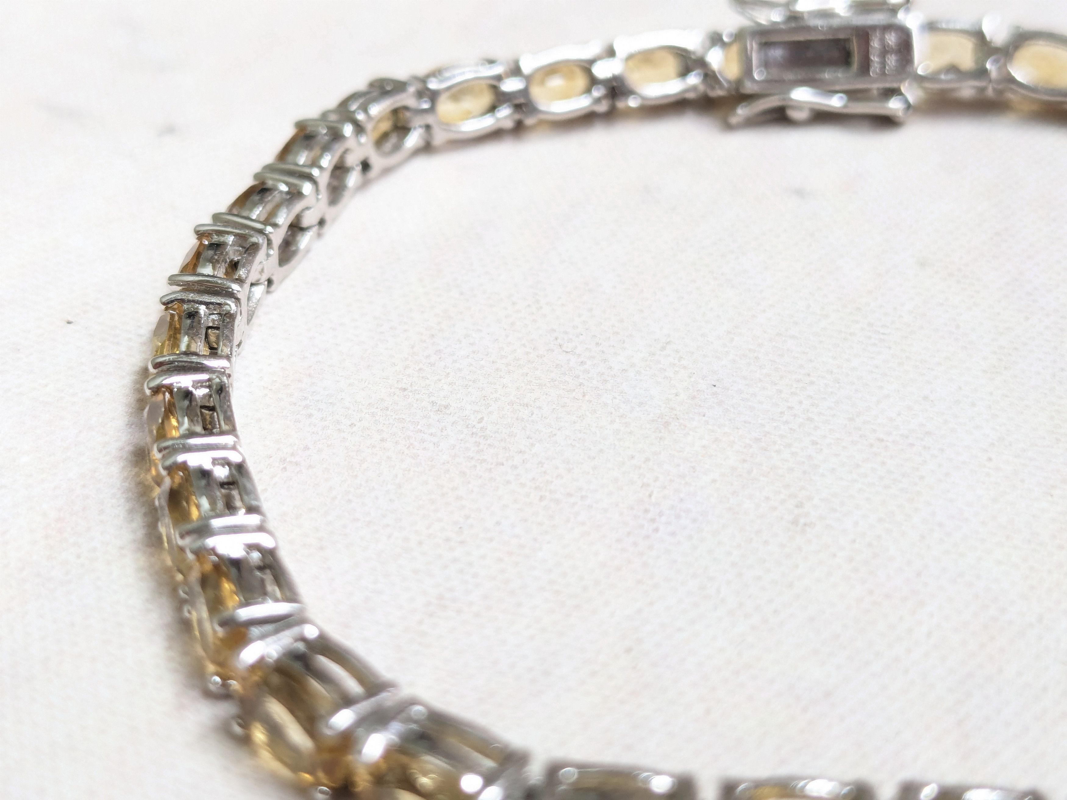 Sterling Silver Sterling Silver Tennis Bracelet Yellow Citrine Oval 8 Size ONE SIZE - 5 Thumbnail