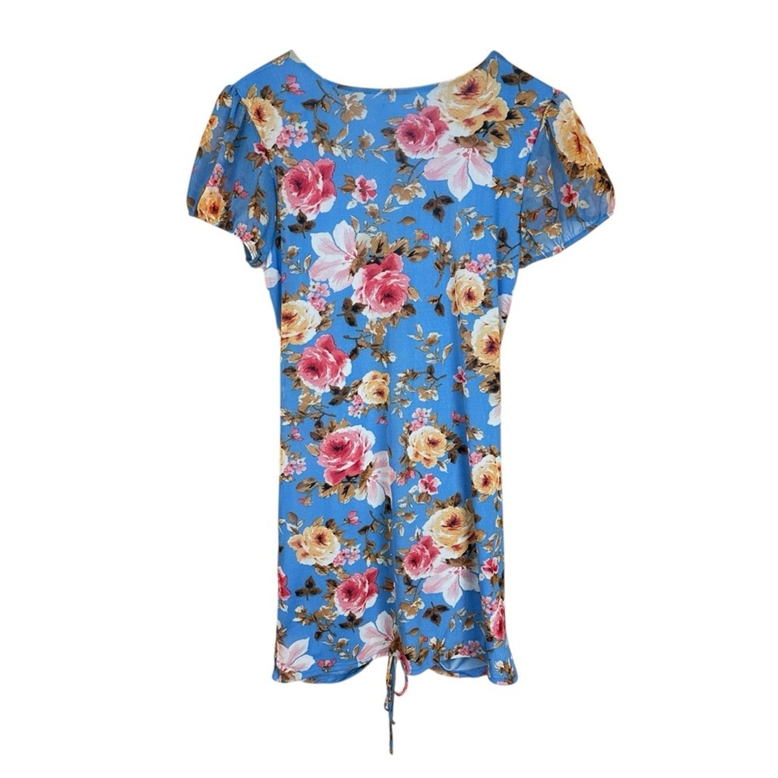 Nordstrom NWT Abound Blue Rose Floral Ruched Bodycon Dress Size Large Size L / US 10 / IT 46 - 6 Thumbnail