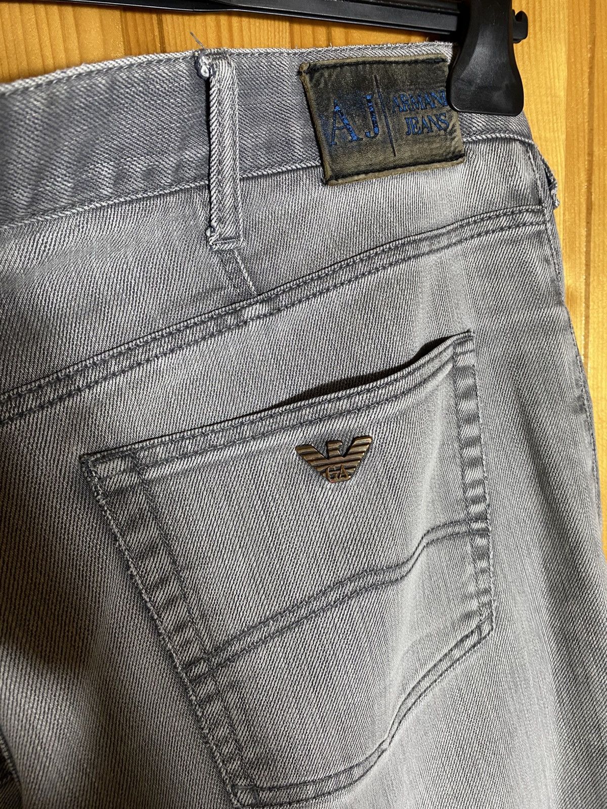 Emporio Armani Armani jeans distressed metal logo on back Y2K vintage 90s Size US 38 / EU 54 - 7 Thumbnail