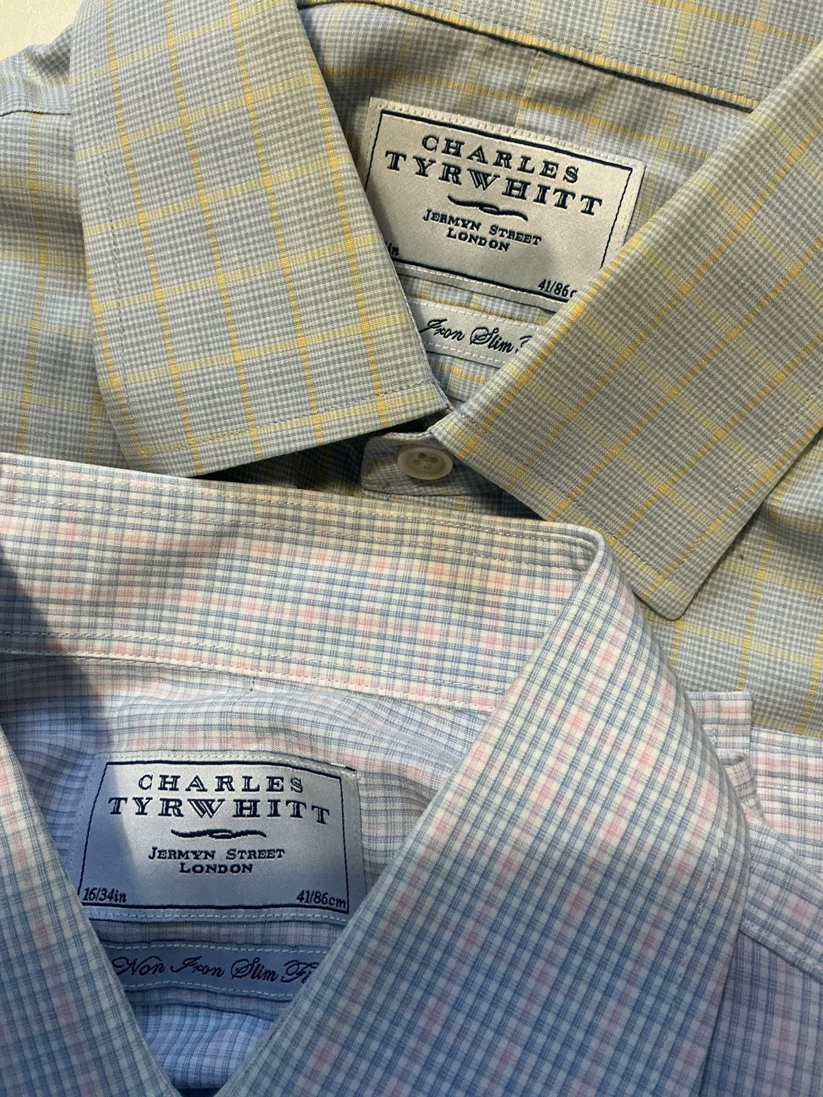 Charles Tyrwhitt Lot Of 2 Charles Tyrwhitt Slim Plaid L/S Dress Button Shirts Size US S / EU 44-46 / 1 - 6 Thumbnail