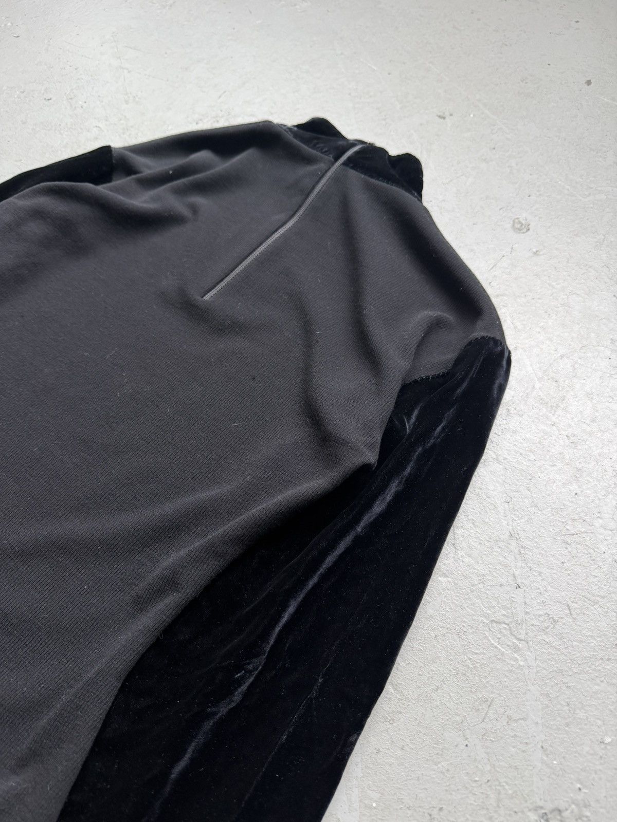 Jean Paul Gaultier Jean Paul Gaultier Stretch Black Velour Quarter Zip Size S / US 4 / IT 40 - 2 Thumbnail