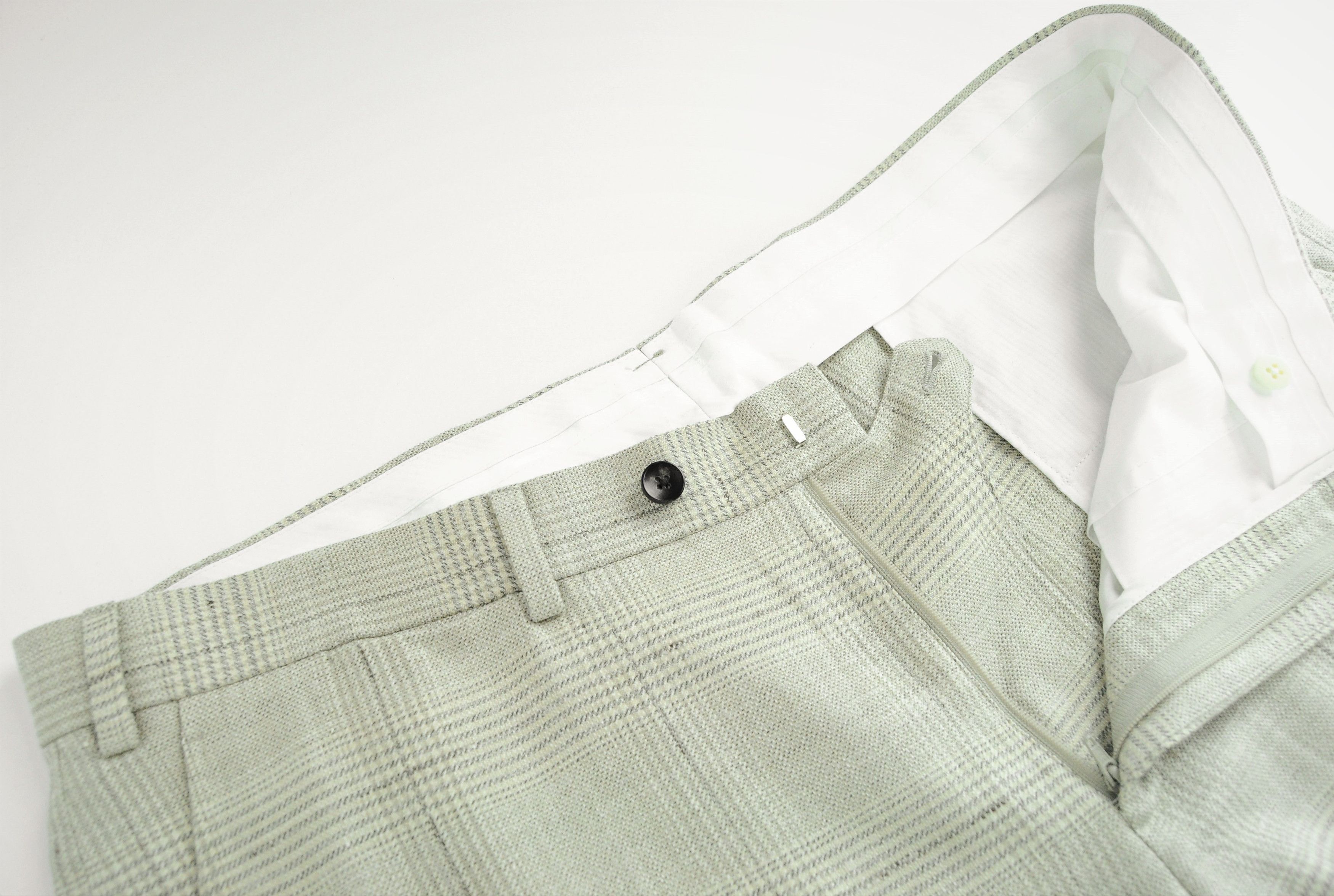 Suitsupply SOHO UK44R Brown Wool Silk Linen Checked Trousers 54607 Size US 44 / EU 60 - 3 Thumbnail