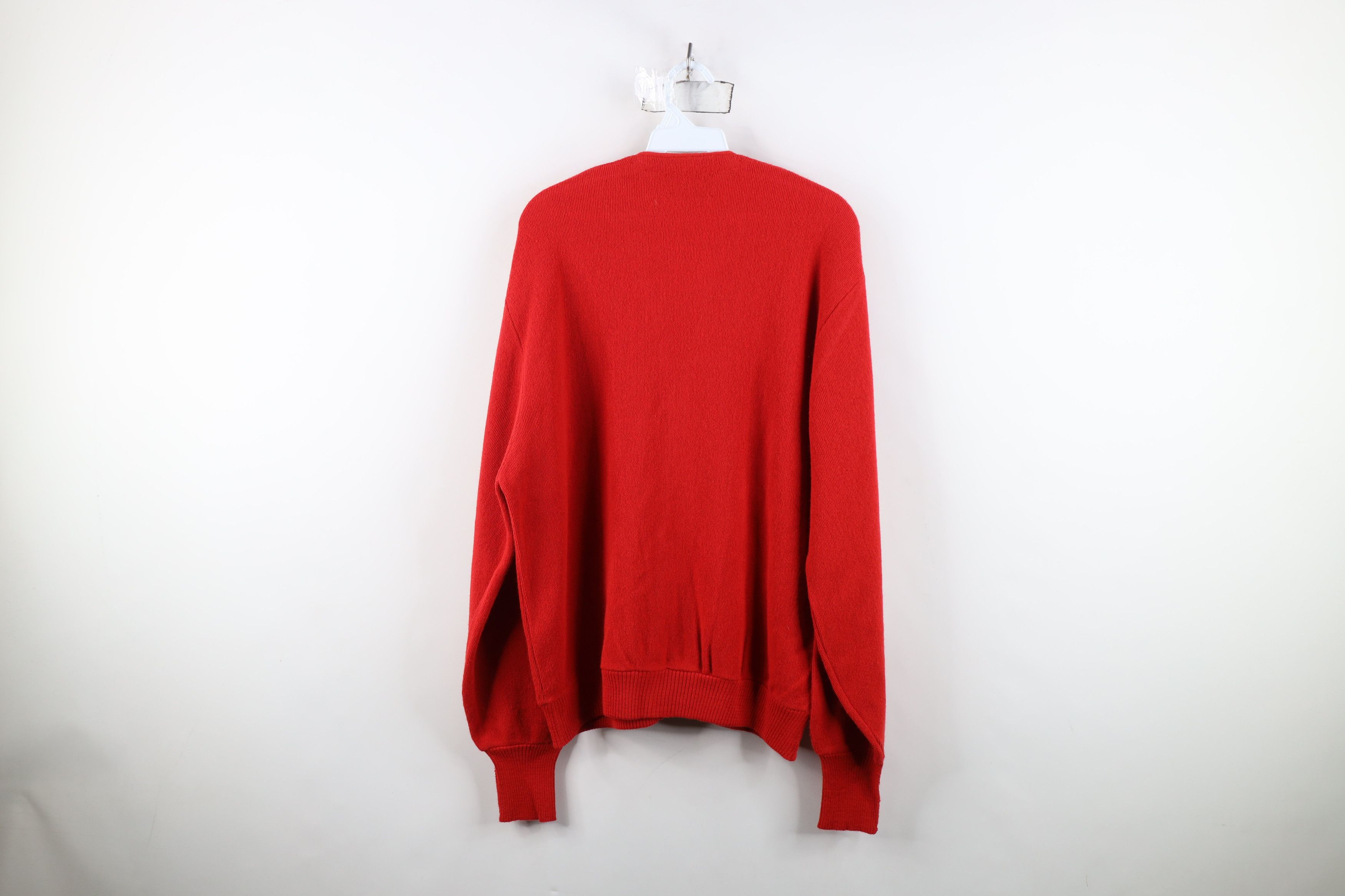 Vintage Vintage 70s Streetwear Cobain Knit Cardigan Sweater Red USA Size US L / EU 52-54 / 3 - 10 Thumbnail