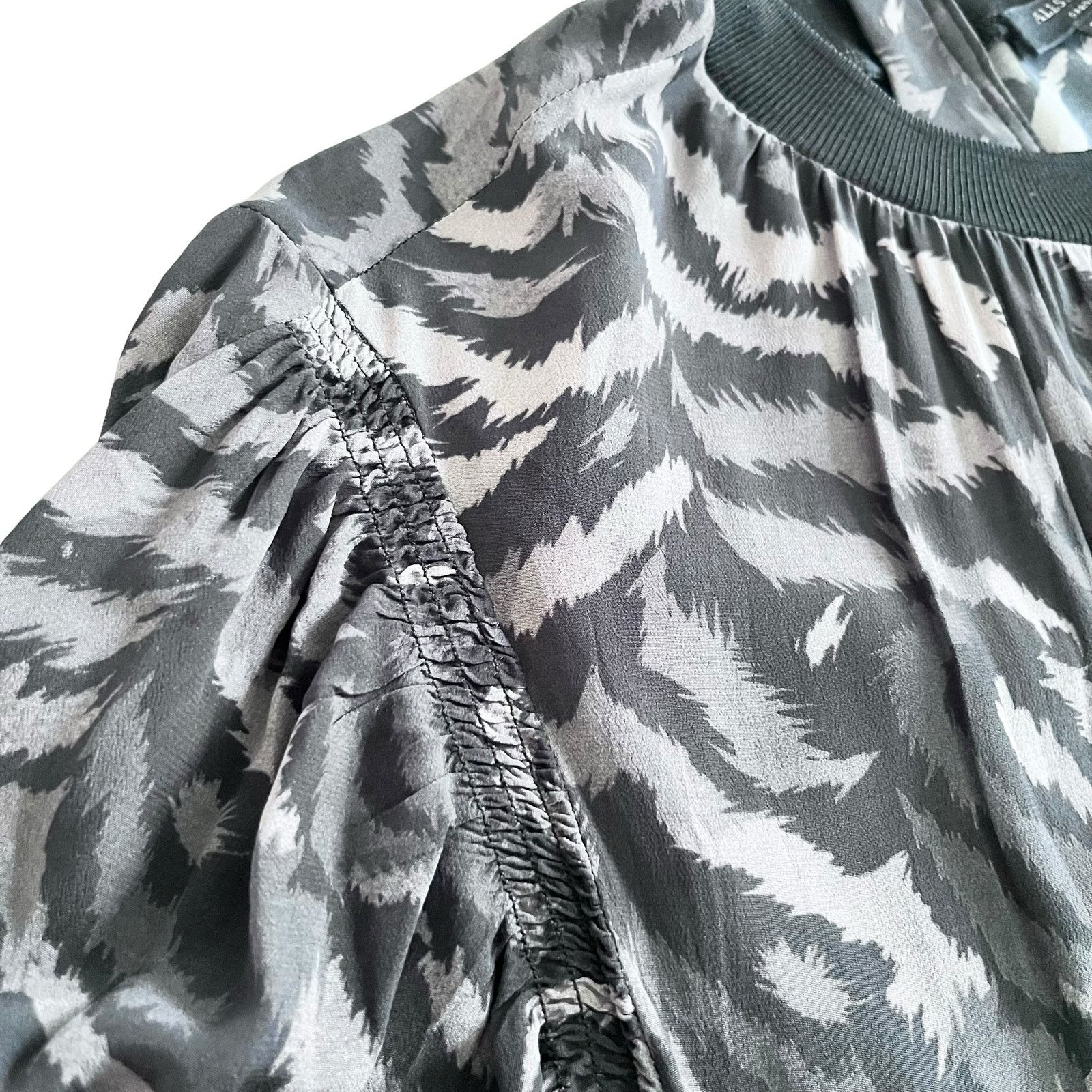 Allsaints All Saints Fayre Remix Animal Black Handkerchief Midi Dress Size S / US 4 / IT 40 - 8 Thumbnail