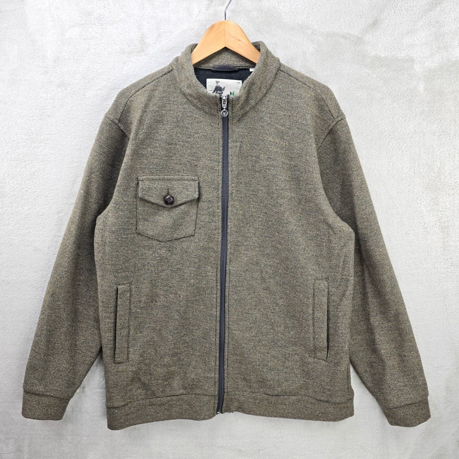 Other Linksoul Knit Jacket Mens Large Brown Zip Up Padded Elbow Size US L / EU 52-54 / 3 - 1 Thumbnail