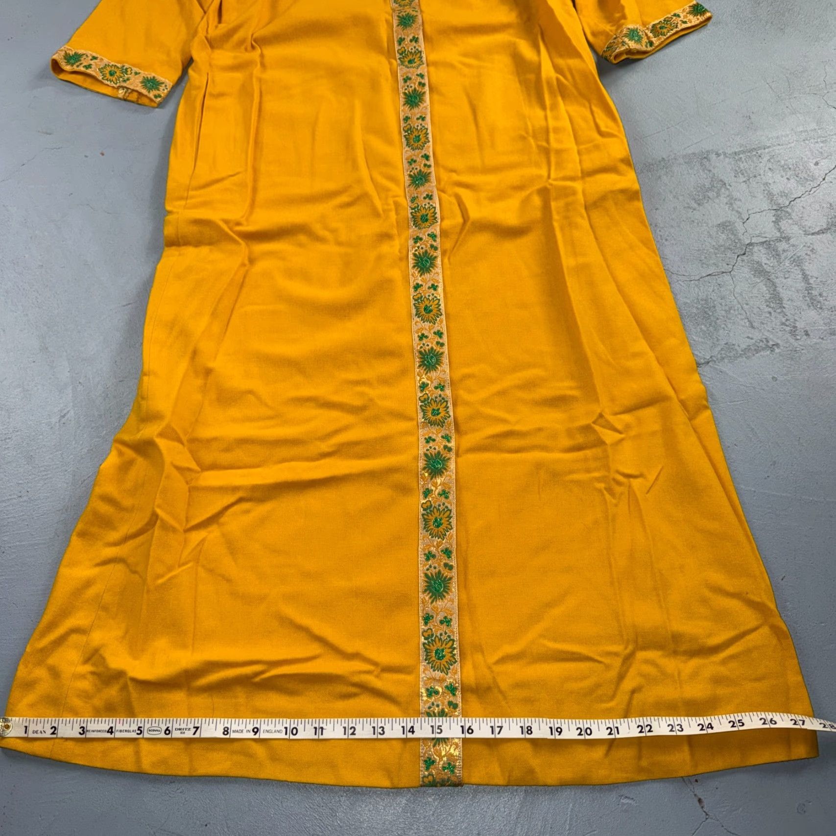 Vintage VINTAGE 1950s 60s Yellow Long Dress Rockabilly Boho Belted Summer Movie Casual Size S / US 4 / IT 40 - 6 Thumbnail