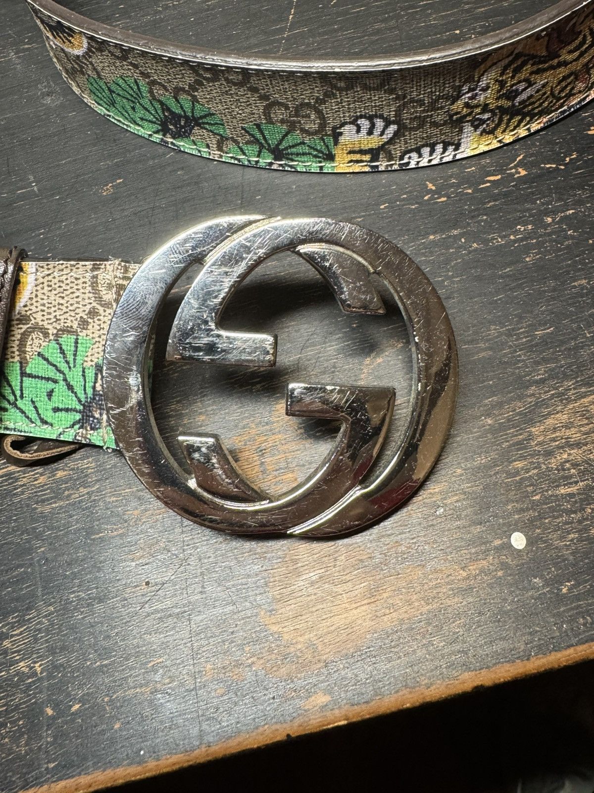Gucci Gucci Lion GG Supreme Interlocking G Belt Buckle - Size 36 Size 36 - 2 Thumbnail