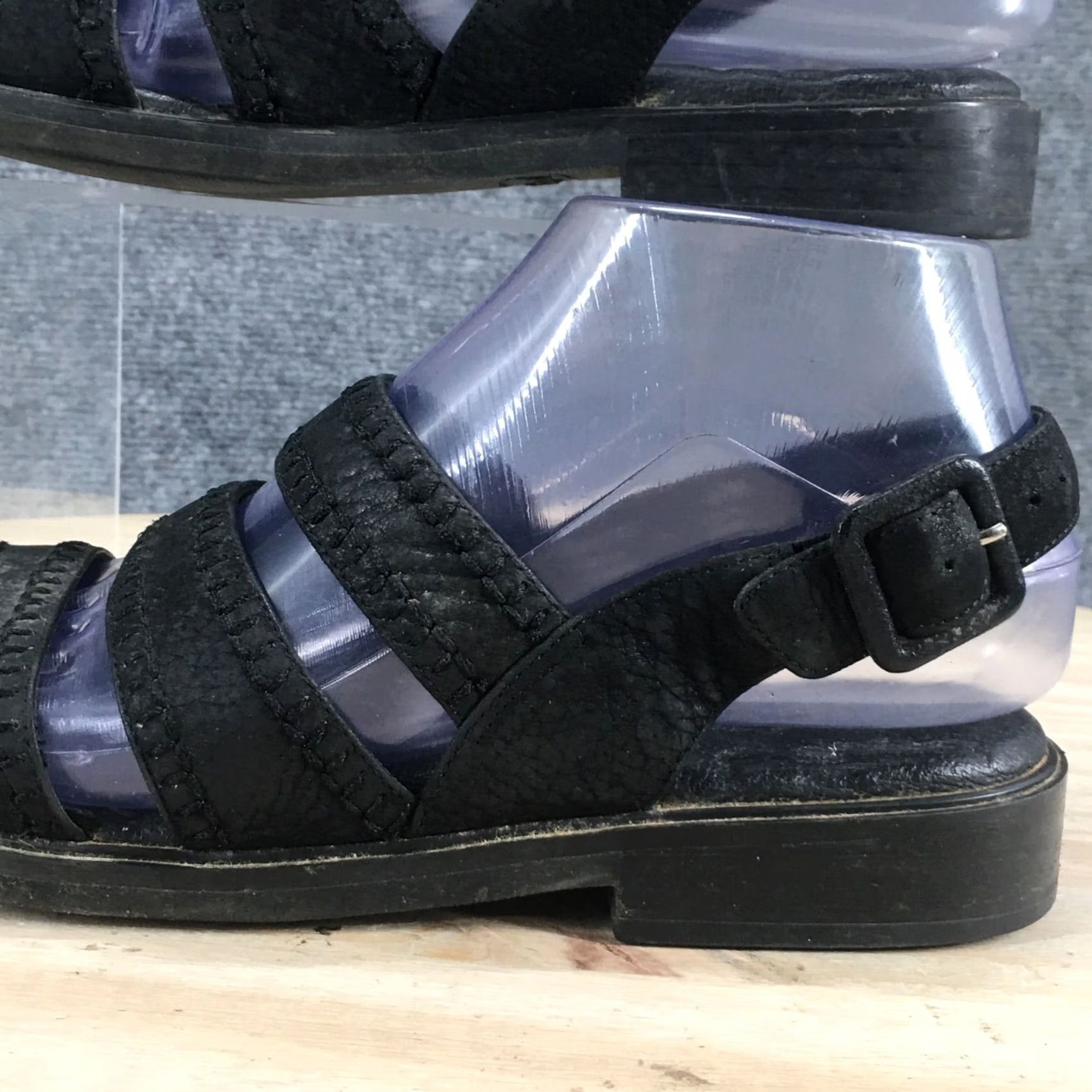 Rockport Rockport Sandals Womens 6.5M Strappy Slingback Black Leather Flats Comfort W8780 Size US 7 / IT 37 - 3 Thumbnail
