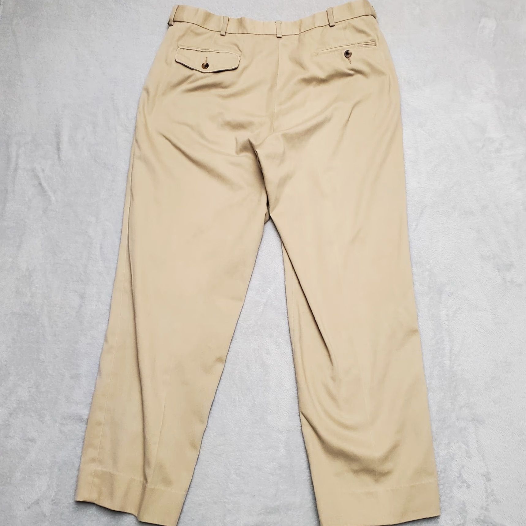 Vintage VINTAGE Travel Smith Pants Mens 36X29 Khaki Pleated Cotton Blend Outdoor Travel Golf Beige 90s Mens Size US 36 / EU 52 - 7 Thumbnail