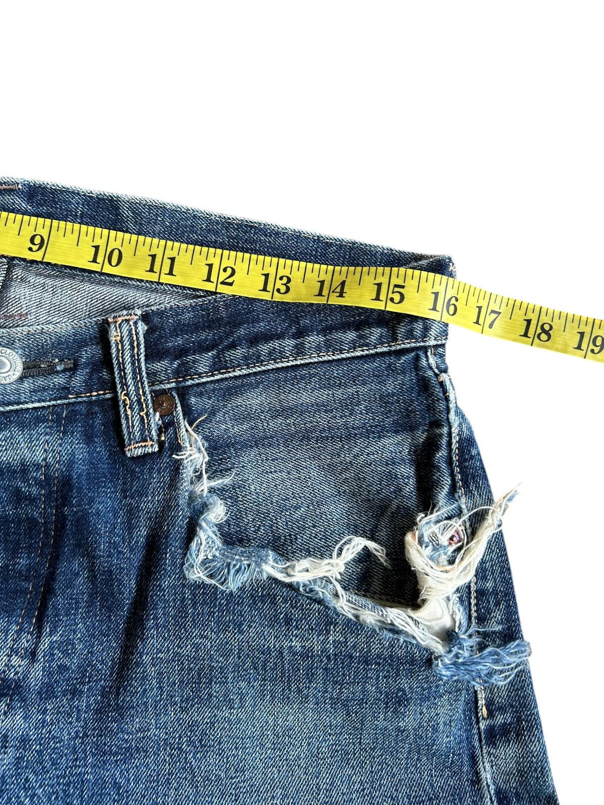 Japanese Brand × Kapital × Vintage Denime Selvedge Distressed Faded Denim Jeans Size US 32 / EU 48 - 21 Thumbnail
