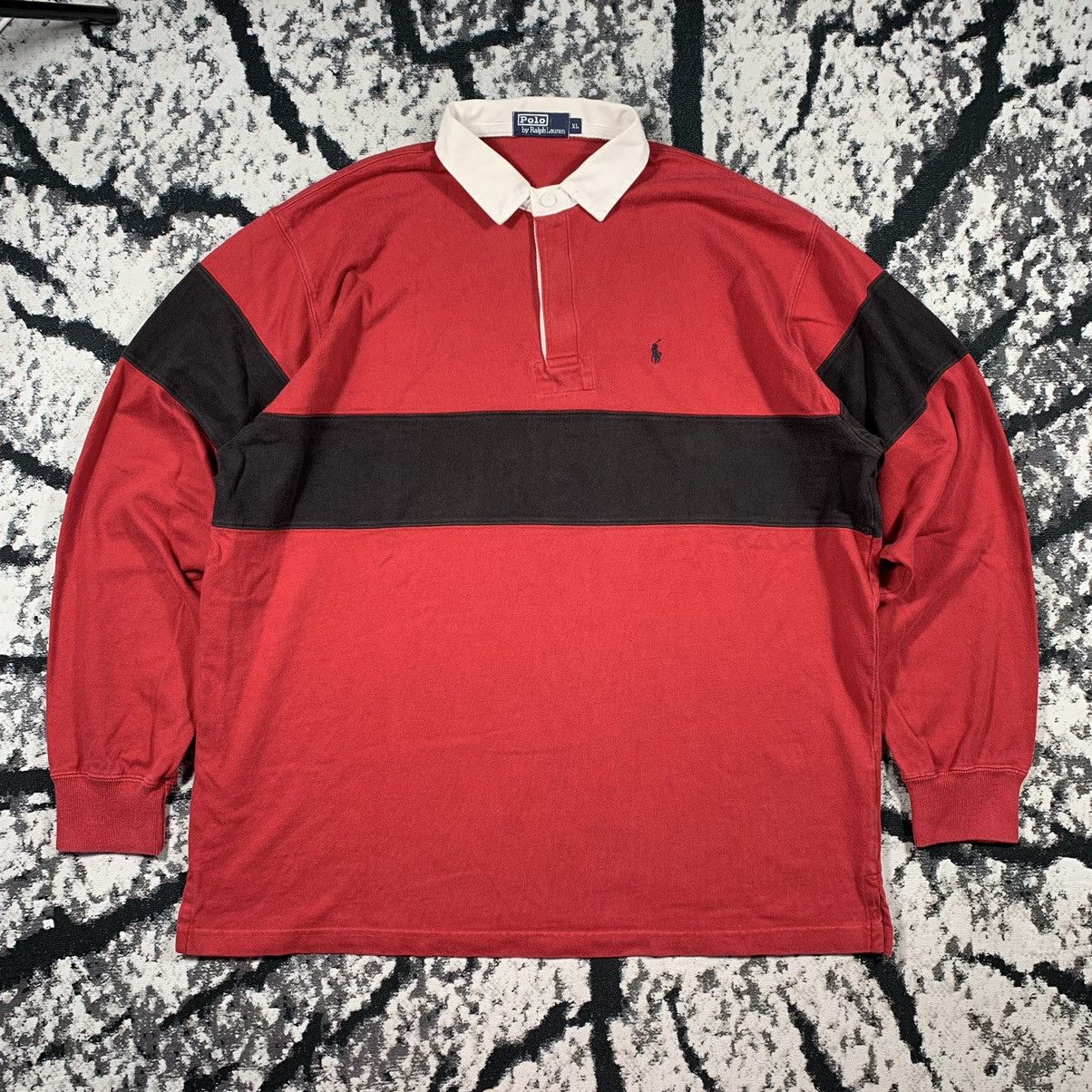 Polo Ralph Lauren × Vintage Vintage Ralph Lauren Polo Rugby Longsleeve Tshirt 90’s Pony Size US XXL / EU 58 / 5 - 1 Thumbnail