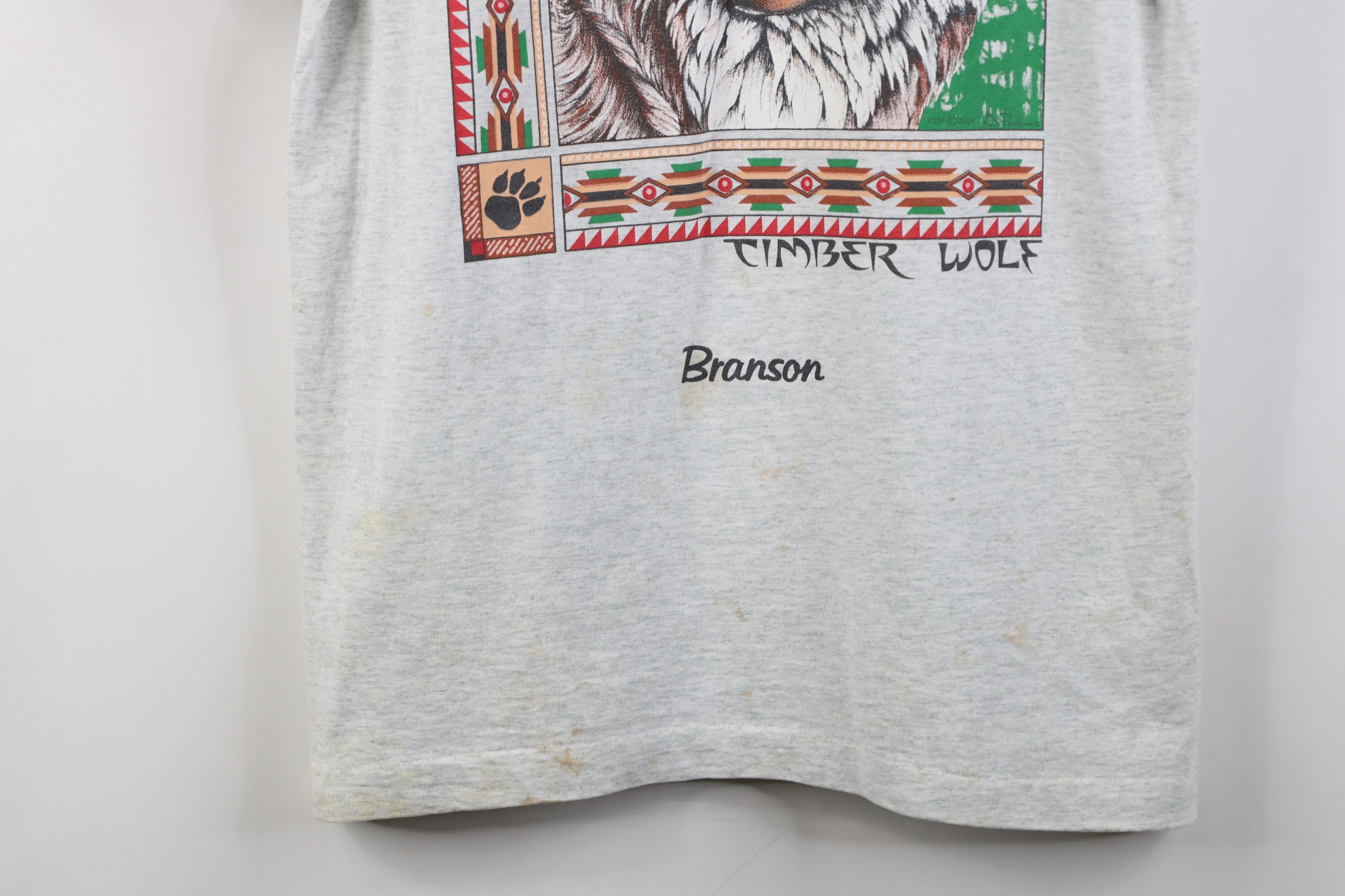 Vintage Vintage 90s Native American Timber Wolf Branson T-Shirt USA Size US M / EU 48-50 / 2 - 3 Thumbnail