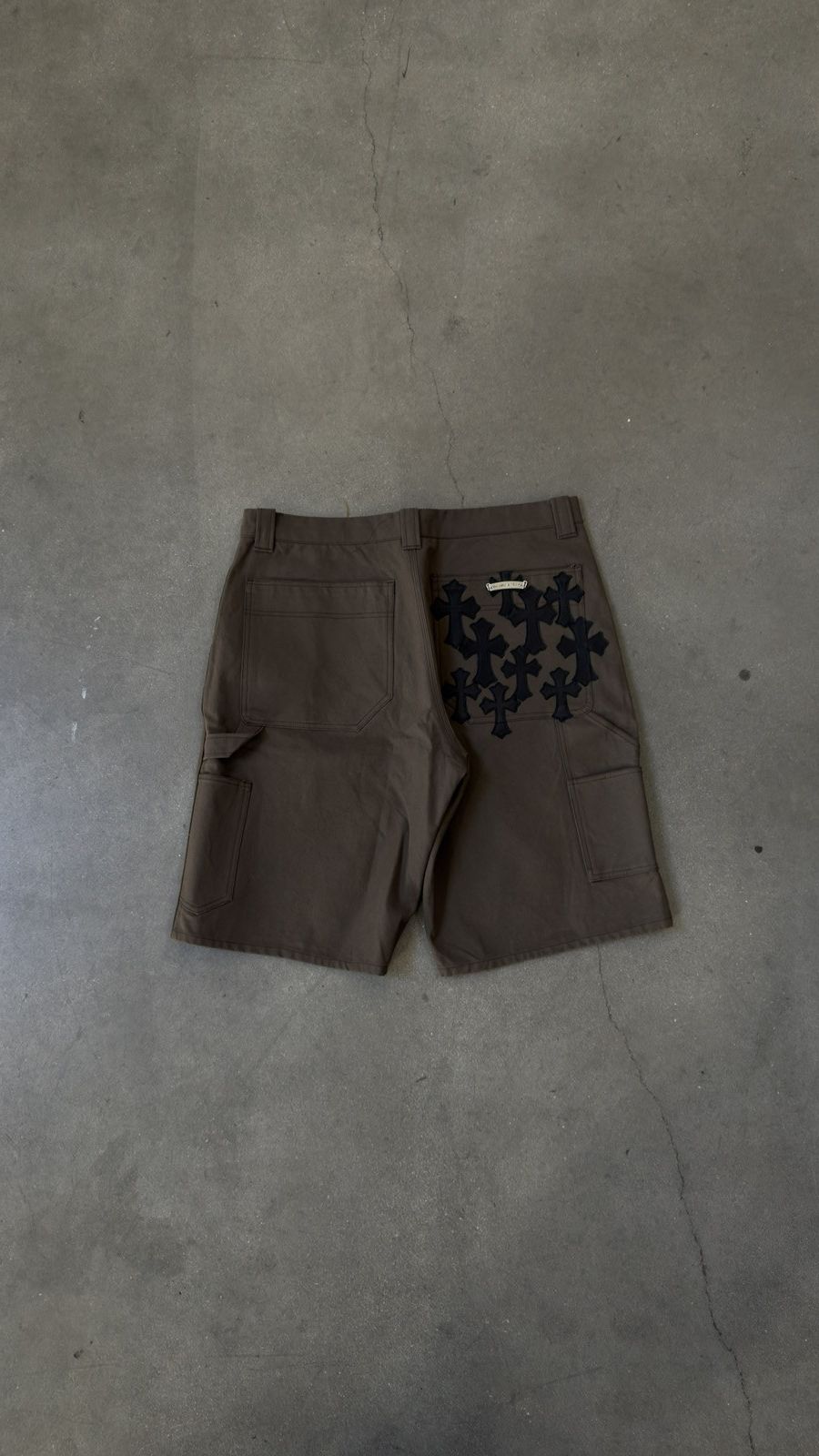 Chrome Hearts RARE! CHROME HEARTS 'DOUBLE KNEE BROWN CARPENTER SHORTS Size US 36 / EU 52 - 1 Thumbnail