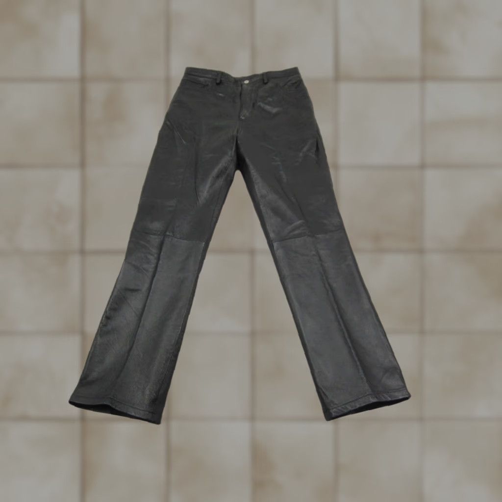 Vintage VINTAGE SOLUTIONS New York Leather Pants Womens 8 Black Straight Ankle Pockets Mens Size 30" / US 8 / IT 44 - 1 Thumbnail