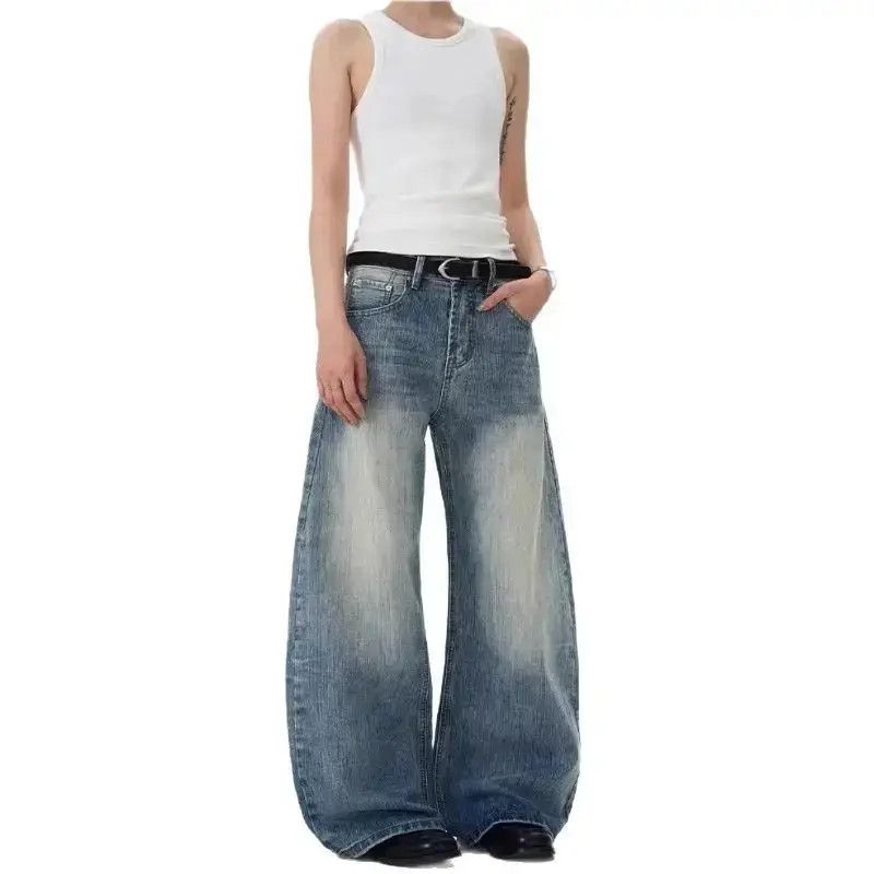 Japanese Brand Retro loose washed straight leg jeans Size US 32 / EU 48 - 5 Thumbnail