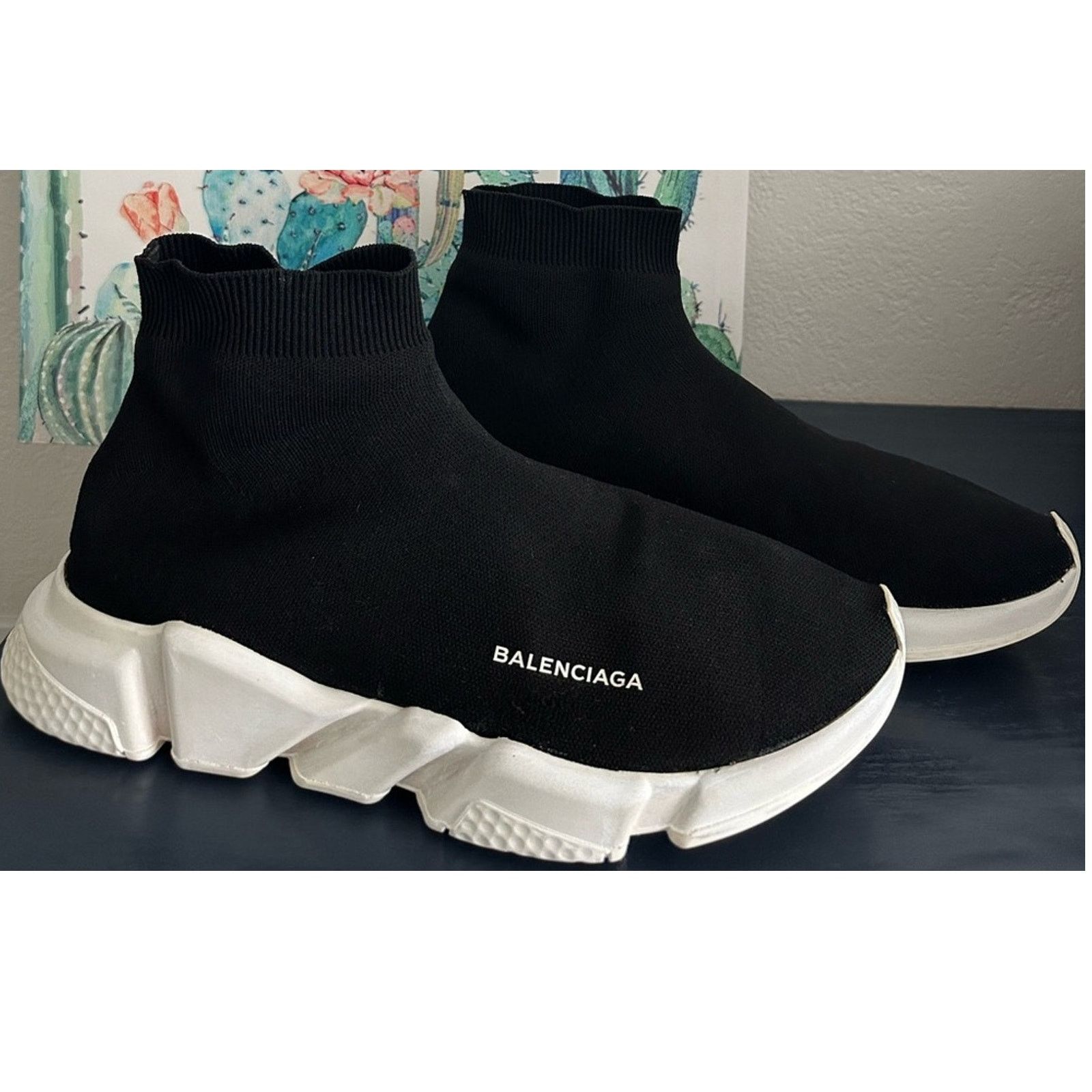 Balenciaga Speed Trainers EU 47 US 14 Mid-top Black sock White rubber Size US 14 / EU 47 - 3 Thumbnail