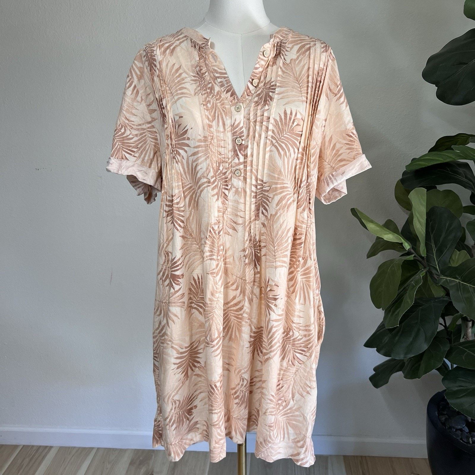 Faherty Faherty Women's Linen Blend Gemina Relaxed Shirt Dress XL Size XL / US 12-14 / IT 48-50 - 6 Thumbnail
