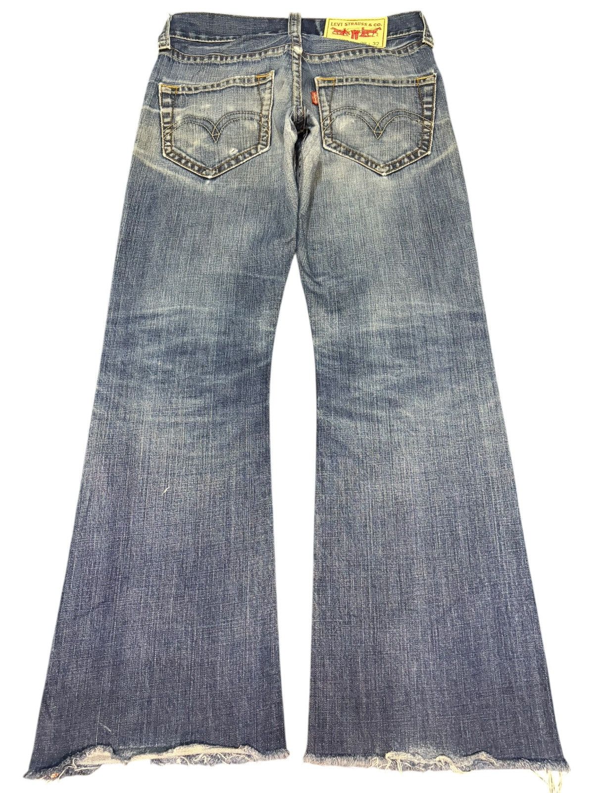 Levi's Vintage 90s Levis 507 Faded Wash Distress Flare Jeans Size 29" - 2 Thumbnail