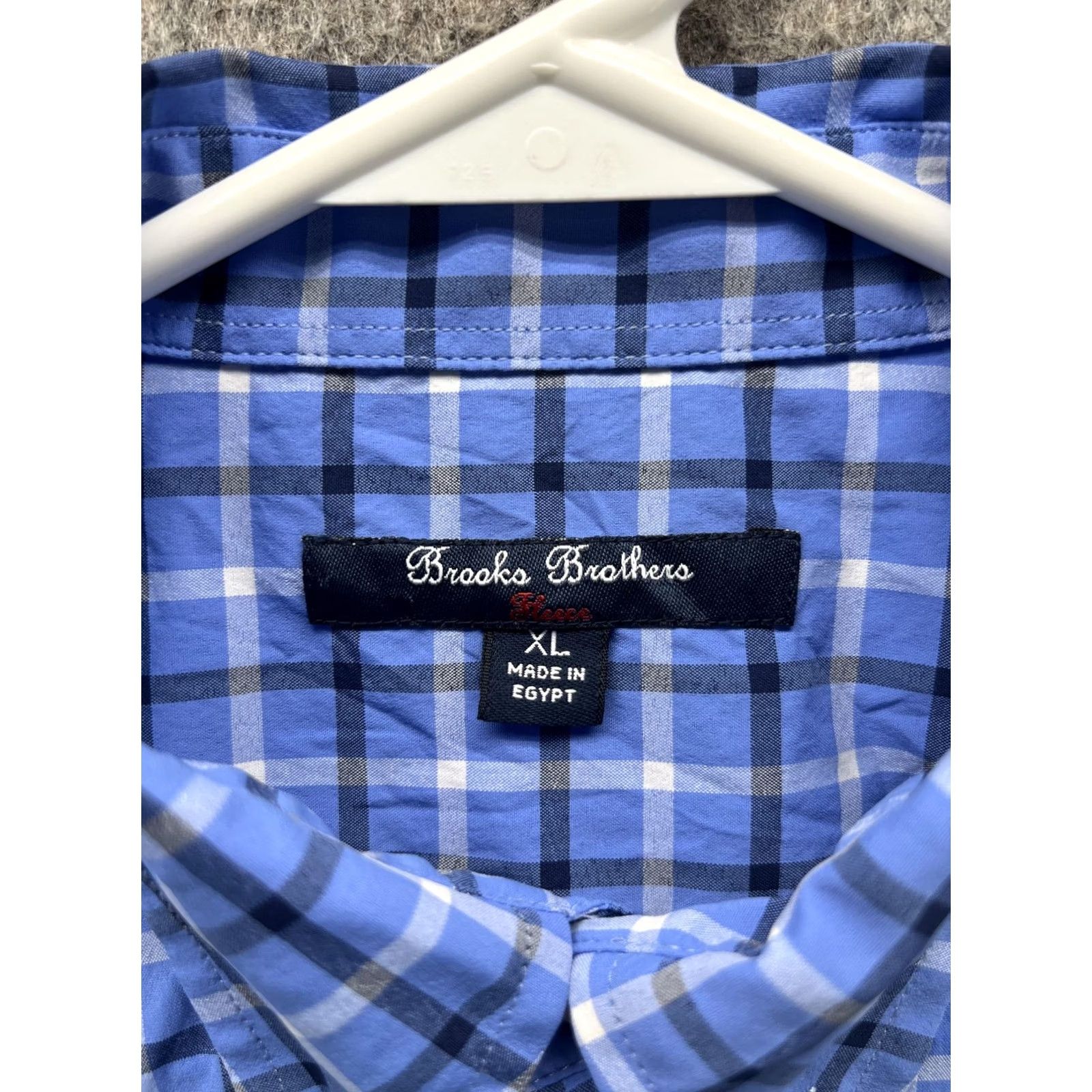 Brooks Brothers VINTAGE Brooks Brothers Shirt Mens XL Blue Plaid Button Front Fleece Stretch Size US XL / EU 56 / 4 - 2 Thumbnail