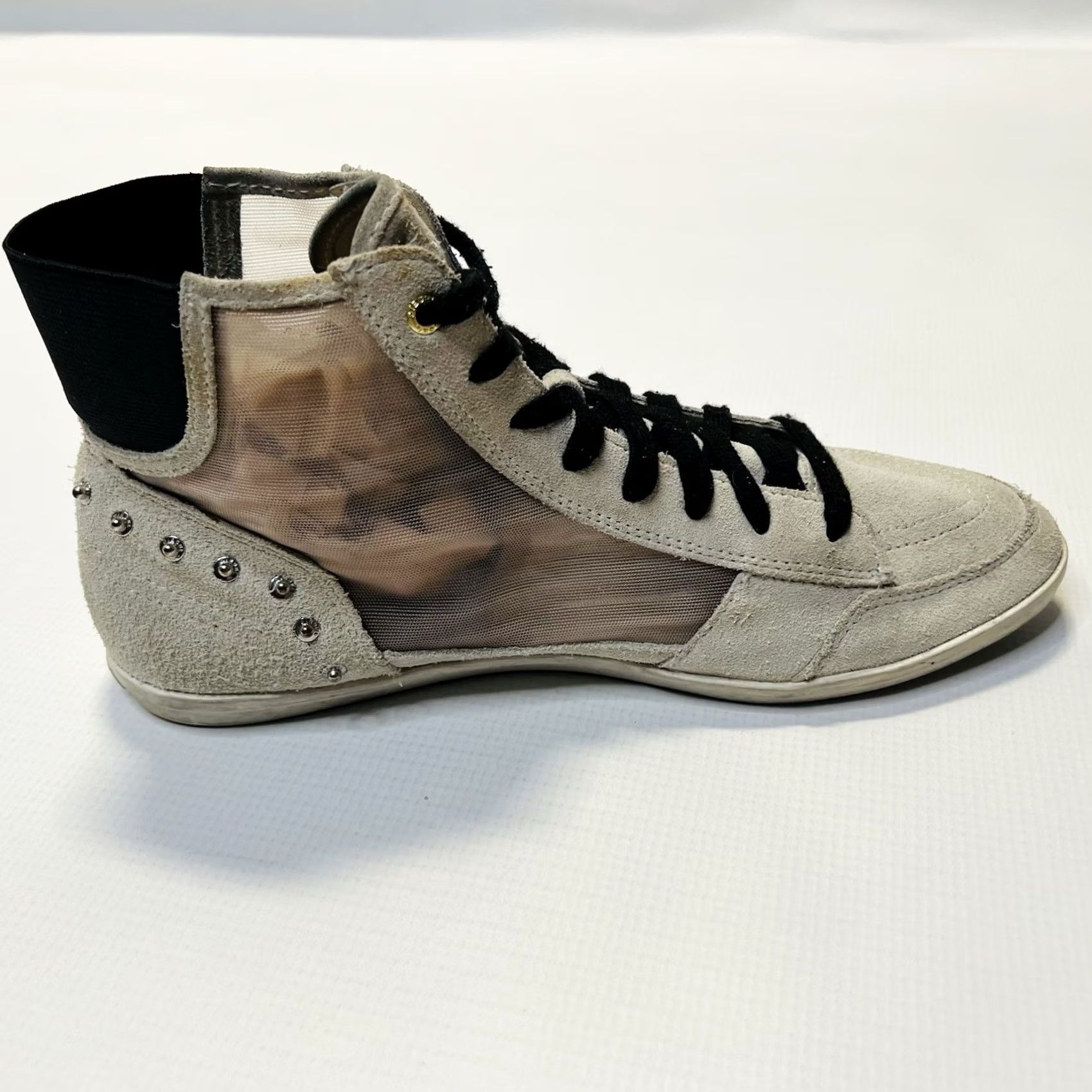 Diesel DIESEL Daily Kick Sneakers Women's High Top Black Cow Leather Rivets Logo Vintage EU 39 Top Trainers Size M / US 6-8 / IT 42-44 - 3 Thumbnail
