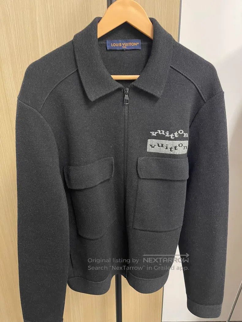 Louis Vuitton Louis Vuitton Black wool lapel knit jacket Size US L / EU 52-54 / 3 - 1 Thumbnail