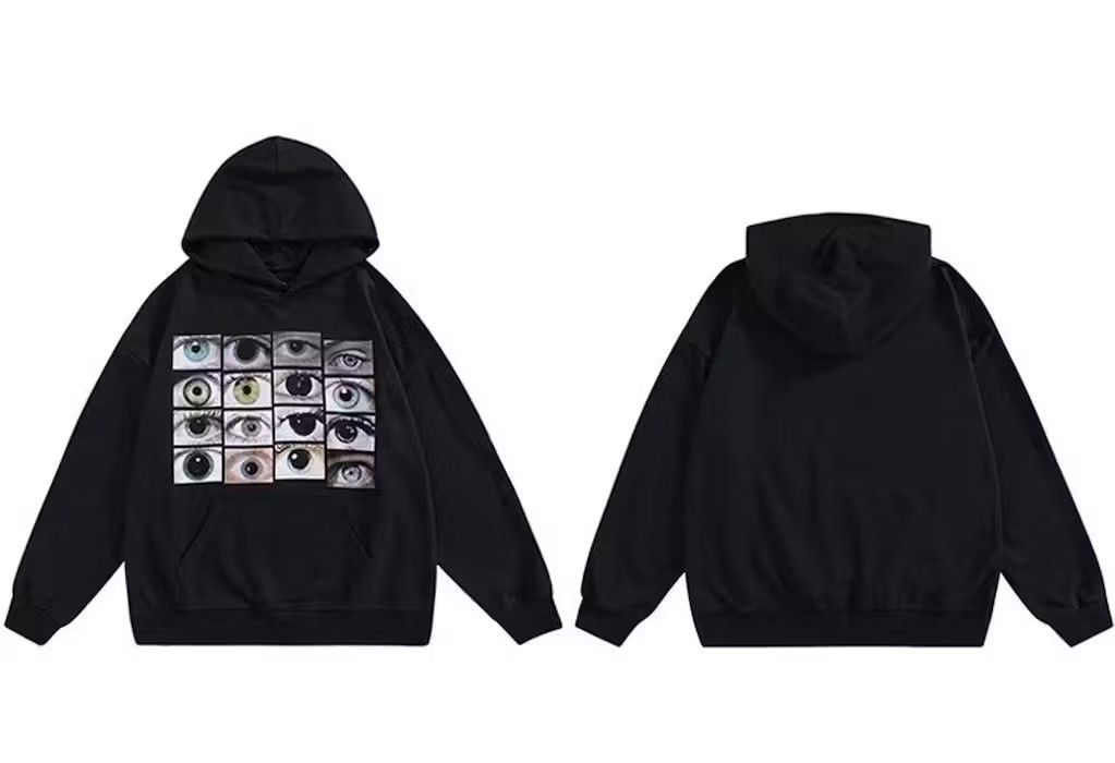 Japanese Brand × Vintage Drug Eyes Black Hoodie Sweatshirt Pullover Jersey Jumper Size US M / EU 48-50 / 2 - 2 Thumbnail