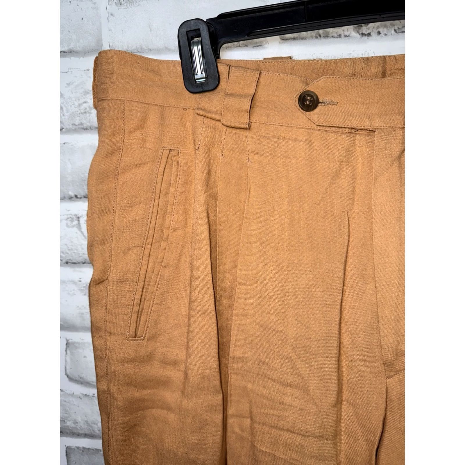 Vintage BASILE Linen Blend Mens Pants ITALY 34x24 Orangish Regular 34 Inseam 24 Pants Mens Casual Linen Blend Clothing Size US 34 / EU 50 - 3 Thumbnail