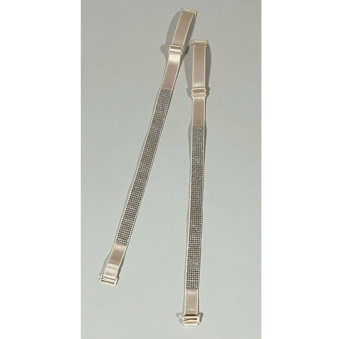 Vintage Tan Diamond Bra Straps Hosiery Lingerie Matching Pair Set 💎 Size ONE SIZE - 1 Thumbnail