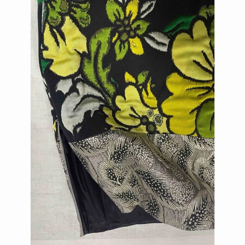 Dries Van Noten Dries Van Noten size:34 Green jacquard floral skirt Size 33" - 5 Thumbnail