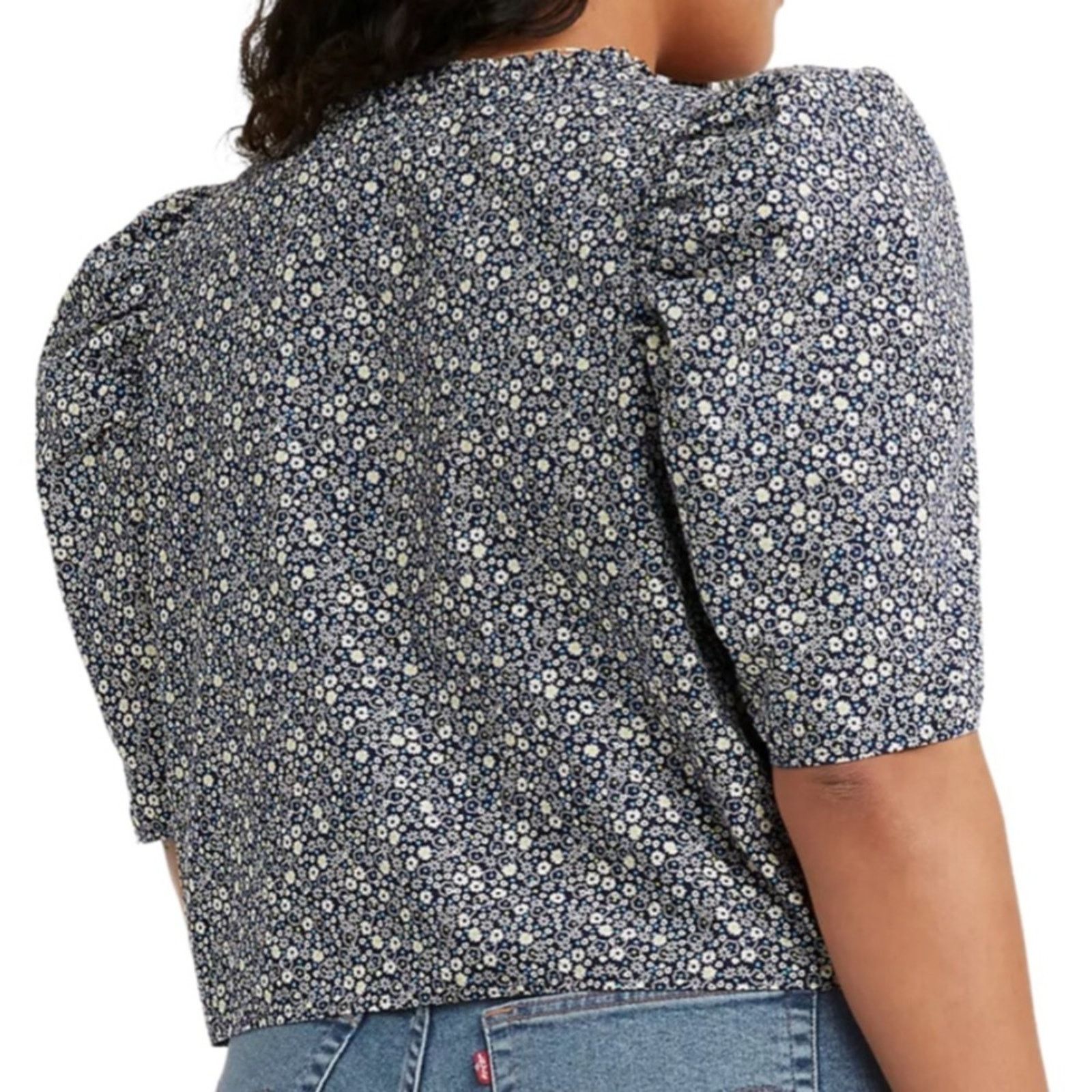 Levi's New with Tags Levi's Women's Joella Floral Crop Blouse Size XXL / US 16-18 / IT 52-54 - 3 Thumbnail