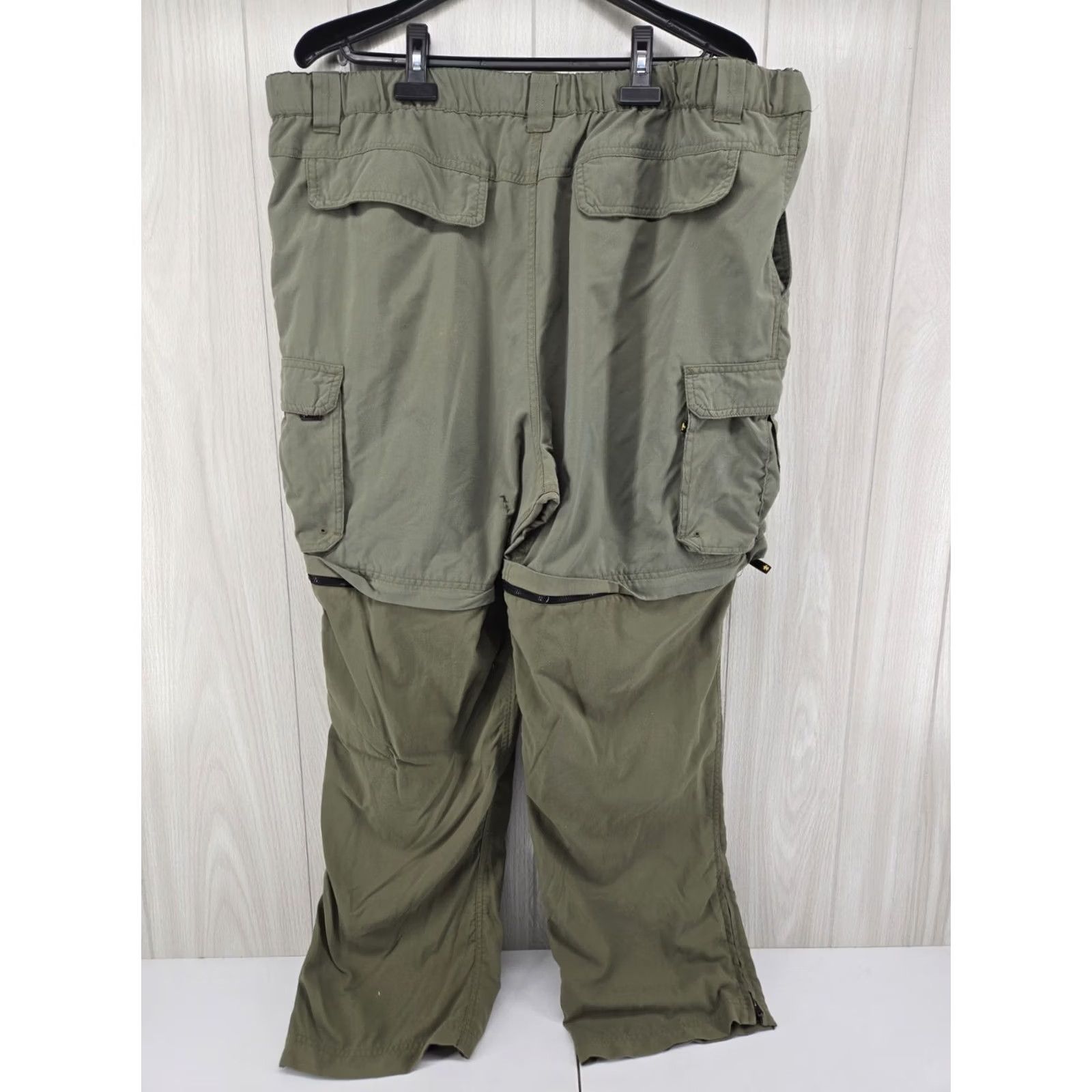 Vintage DISTRESSED Boy Scouts Switchback Pants Mens XL Green Nylon Zip Off Convertible BSA Mens XL 42x31 Pants Size US 36 / EU 52 - 7 Thumbnail