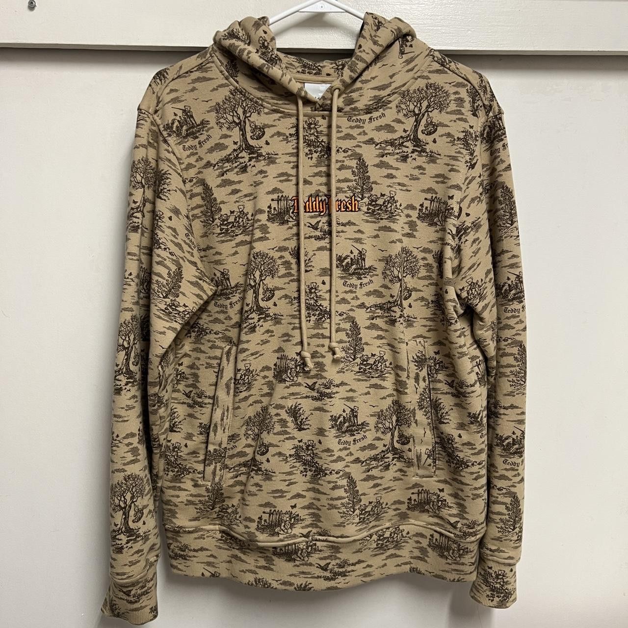 image of Teddy Fresh Brown Toile Hoodie, Men's (Size XS)