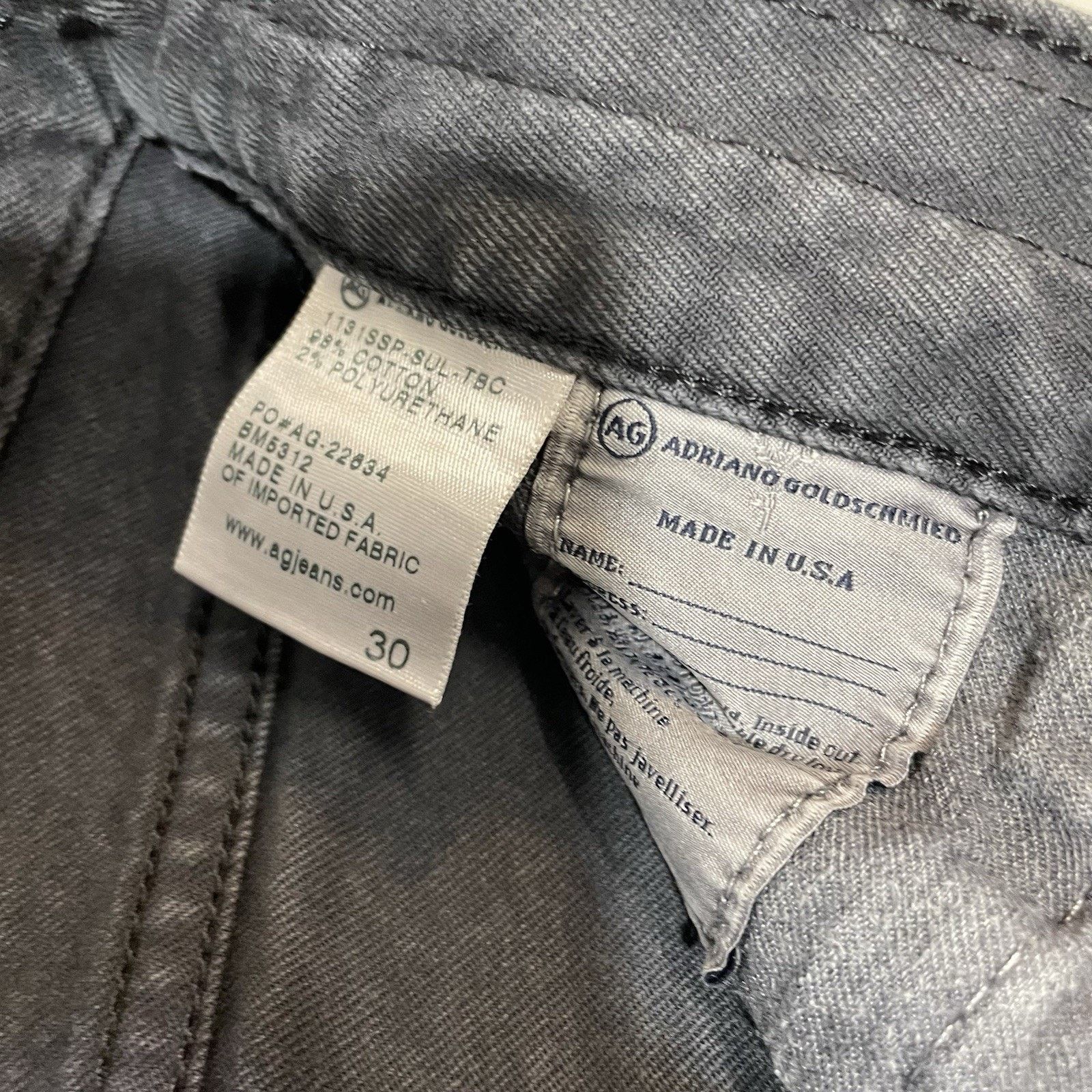 AG Adriano Goldschmied AG Men’s The Matchbox Slim Straight Black Denim Jeans 30x33 Size US 30 / EU 46 - 10 Thumbnail