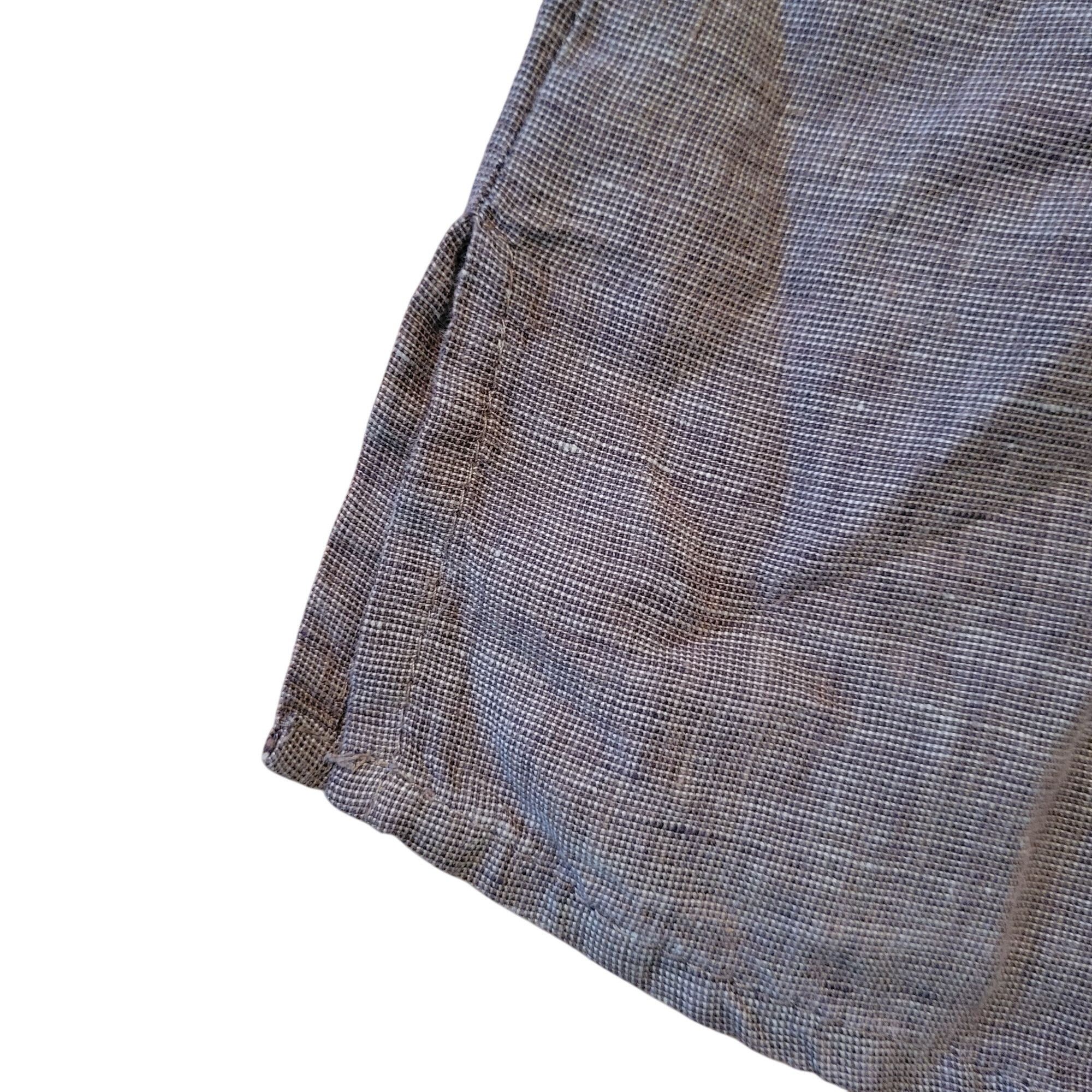 FLAX Flax Jeanne Engelhart M Brown Linen Short Sleeve Top Lagenlo Size M / US 6-8 / IT 42-44 - 3 Thumbnail