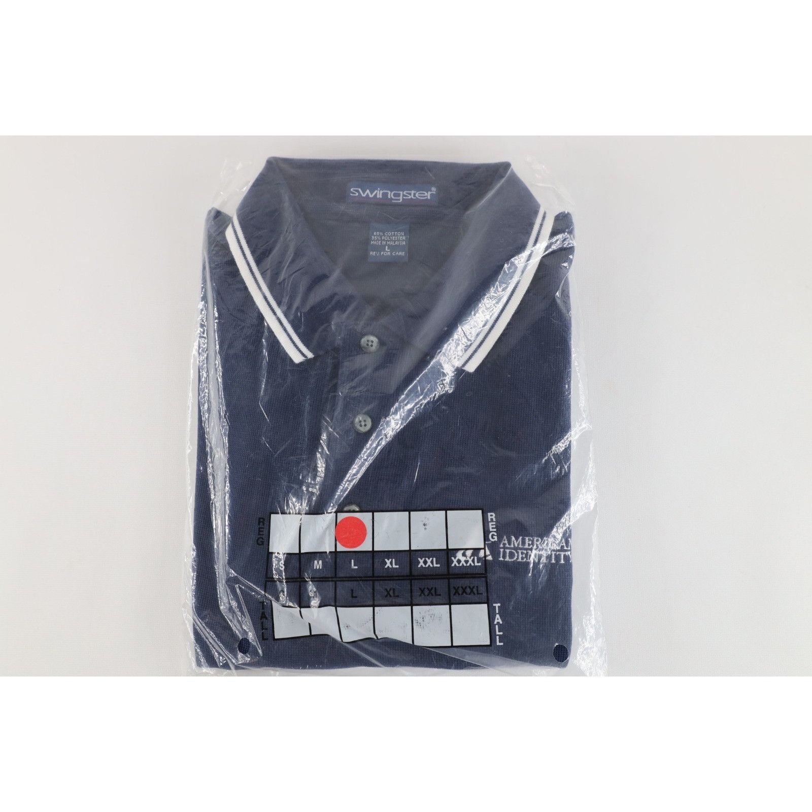 Swingster Deadstock Vintage 90s American Identity Thermal Knit Polo Size US L / EU 52-54 / 3 - 1 Thumbnail