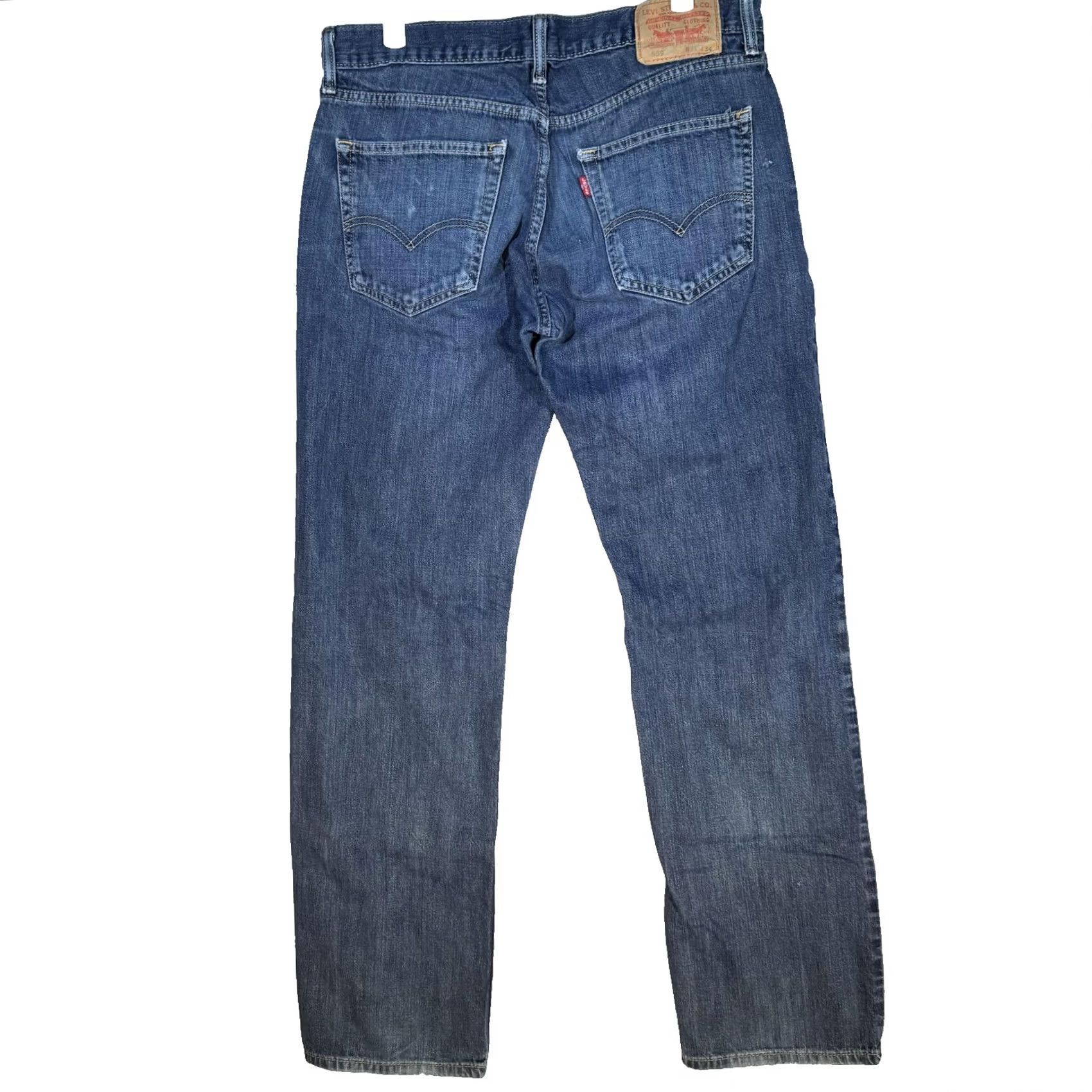 Levi's VINTAGE Levis 559 Jeans Mens 33x34 Blue Relaxed Straight Leg Denim Whiskered Zip Fly Size US 33 - 2 Thumbnail